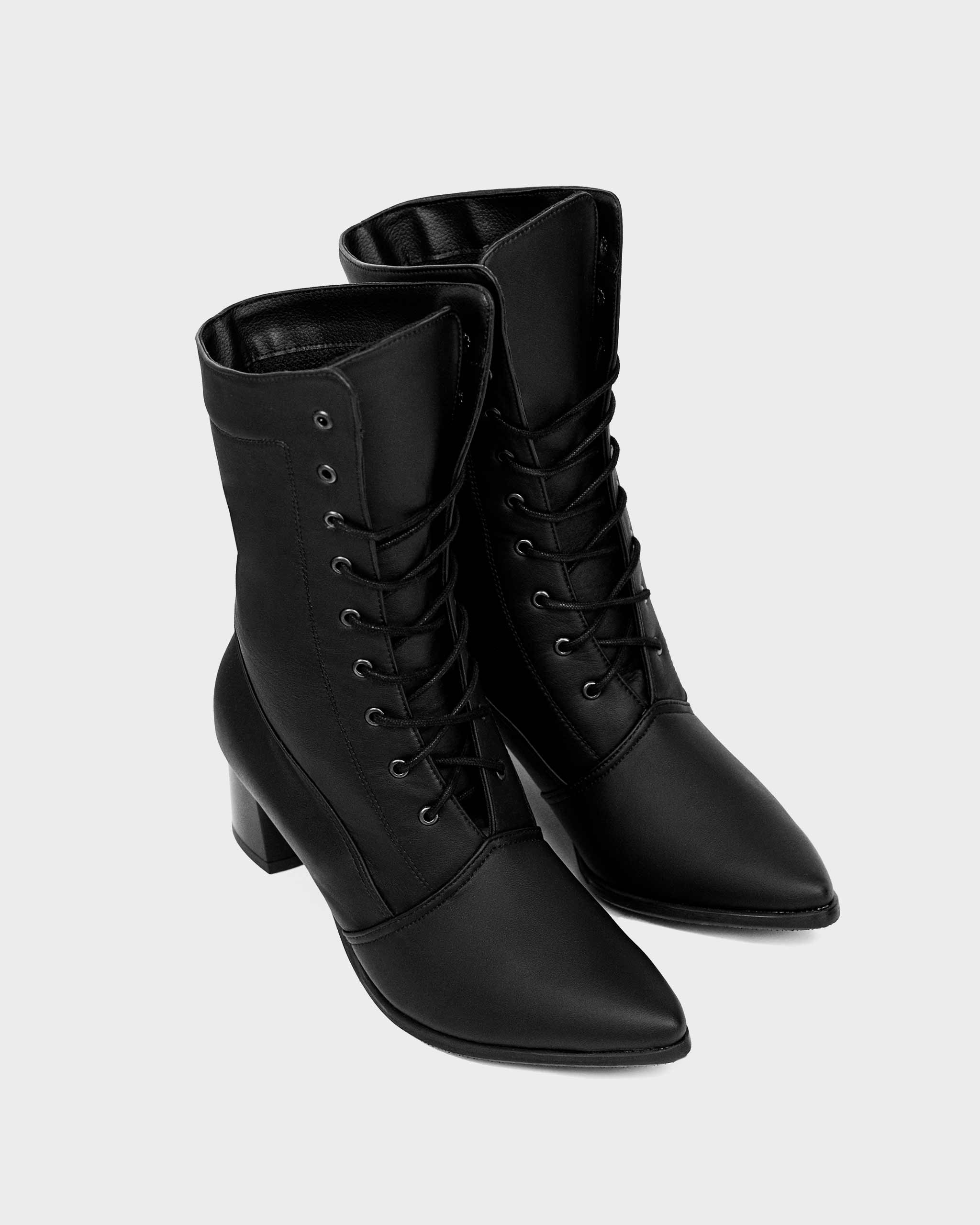 104708 - Damen vegan Hohe Stiefel Schwarz