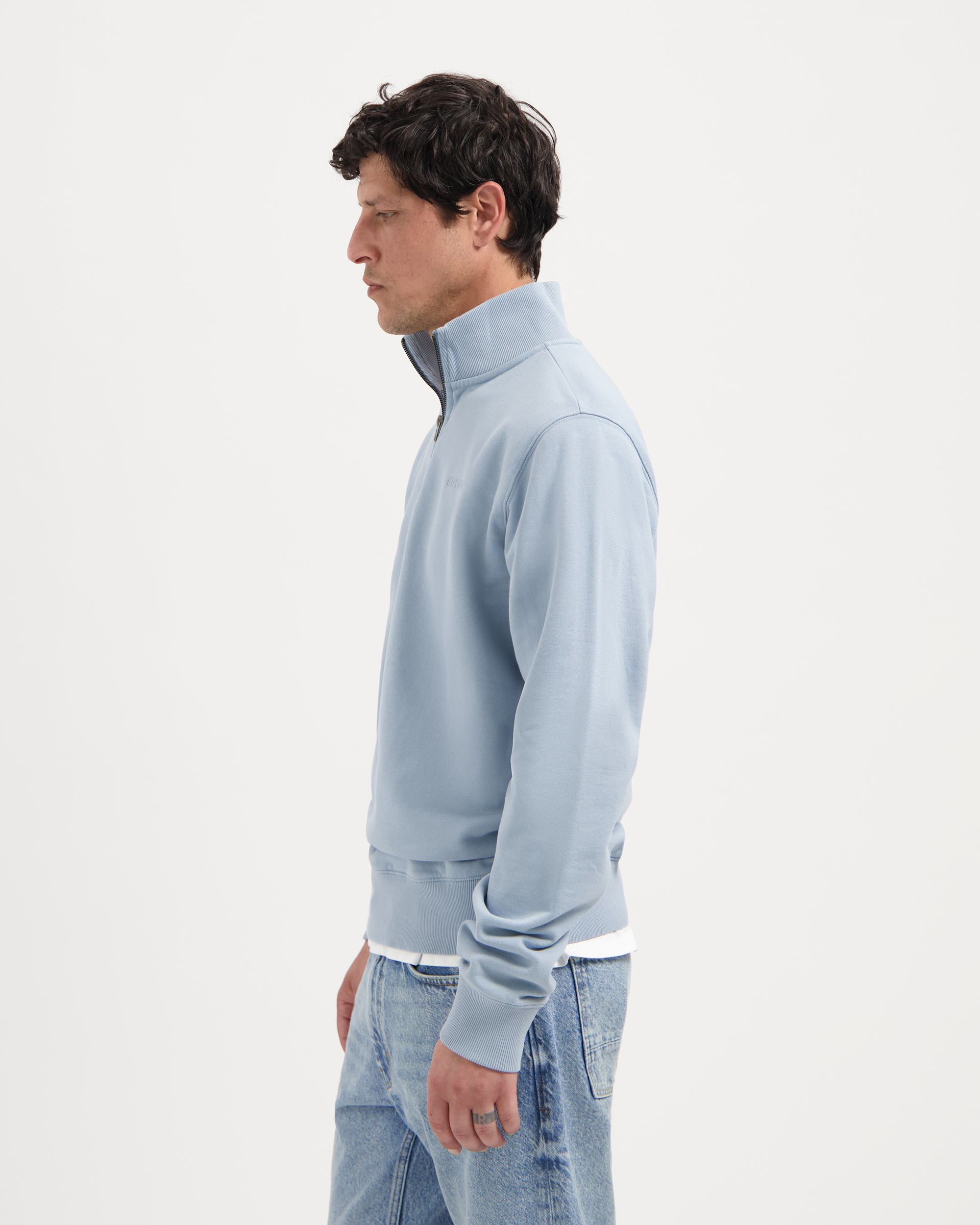 Kuyichi men vegan Zip Sweatshirt Vince Cloud Blue