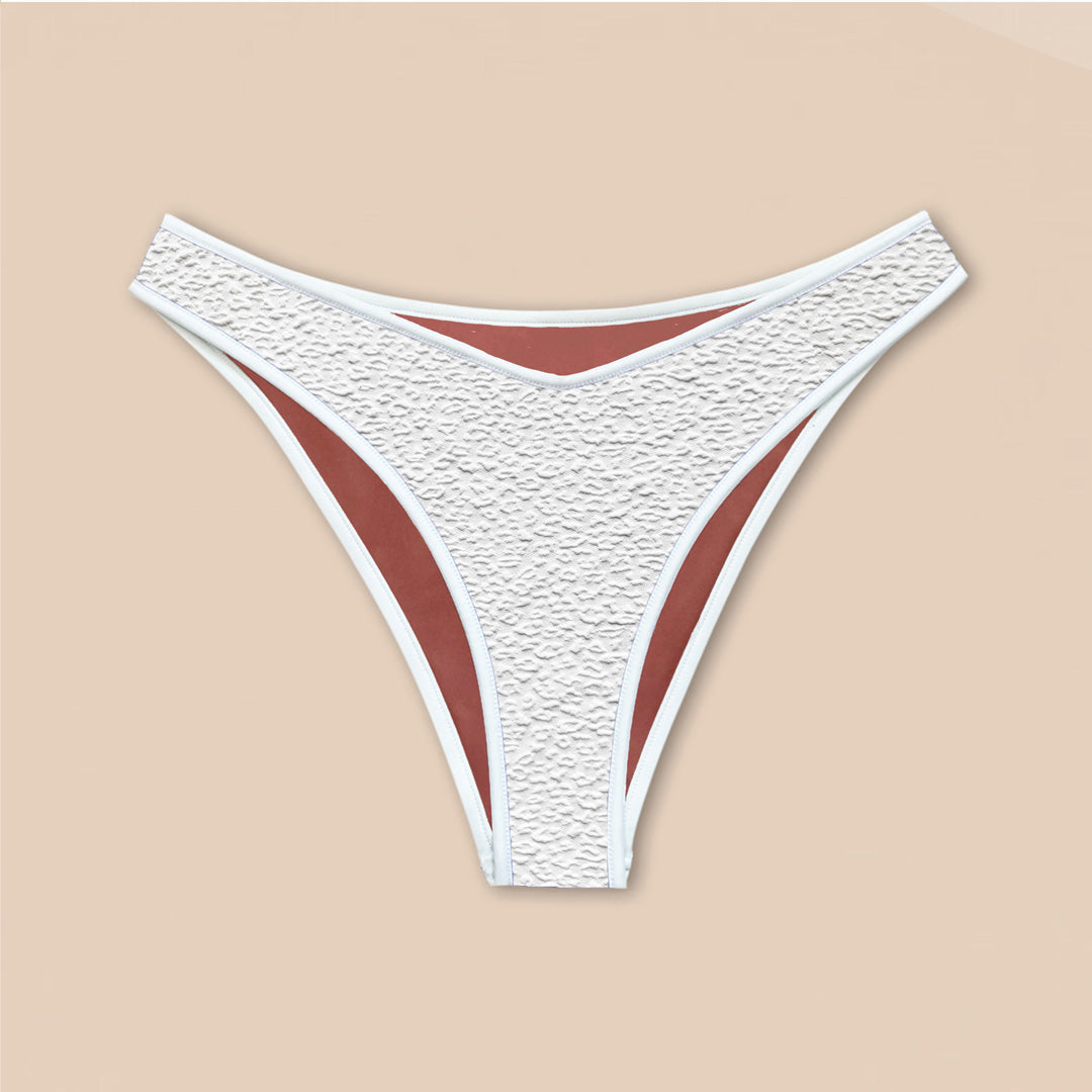 Woodlike womens vegan Bikini Bottoms Contour Cheeky White/Rose Brown