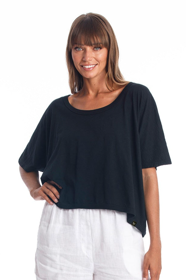 RAVENS VIEW IBIZA Damen vegan Top Square Schwarz