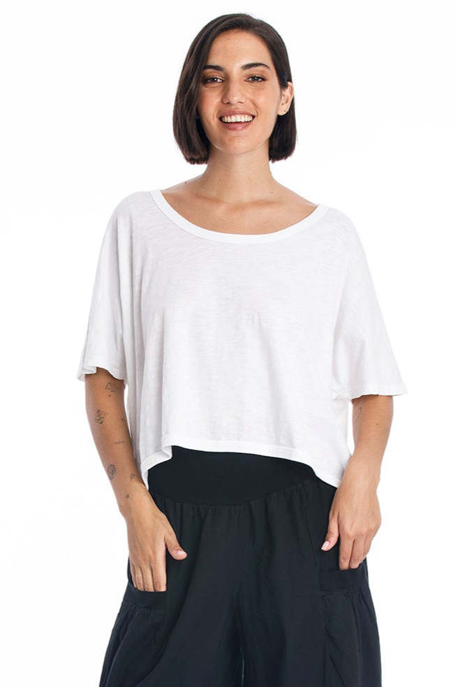 RAVENS VIEW IBIZA Damen vegan Top Square WeiÃŸ