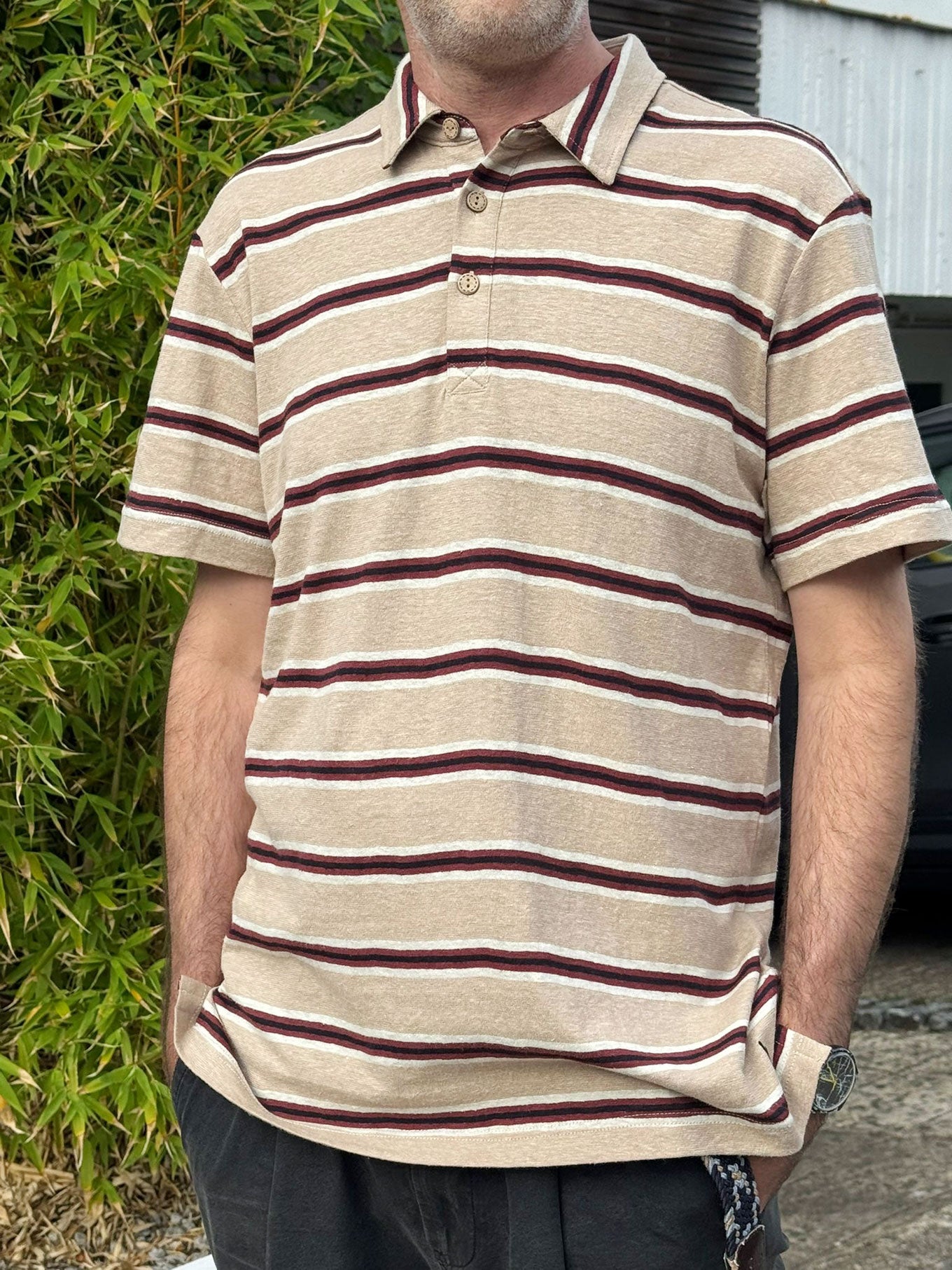 KOMODO men vegan Polo Shirt Chopper Neutral