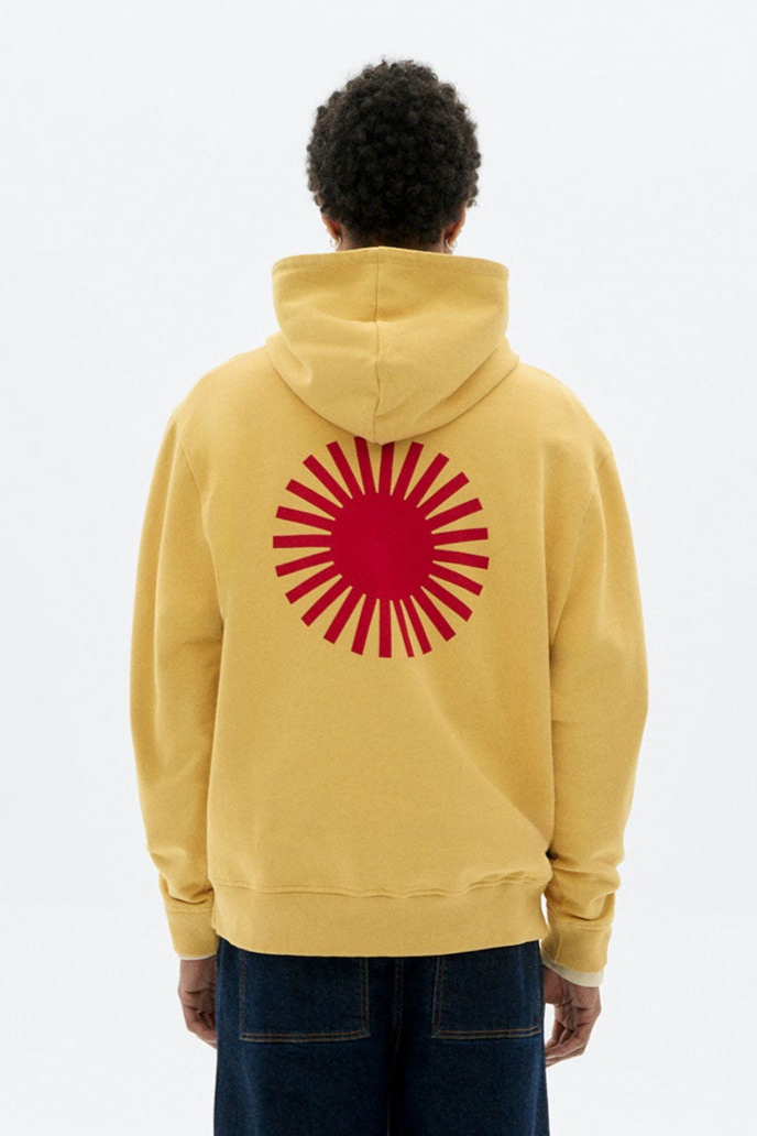 Thinking mu Herren vegan Hoodie Simon Gelbe Sonne RÃ¼cken