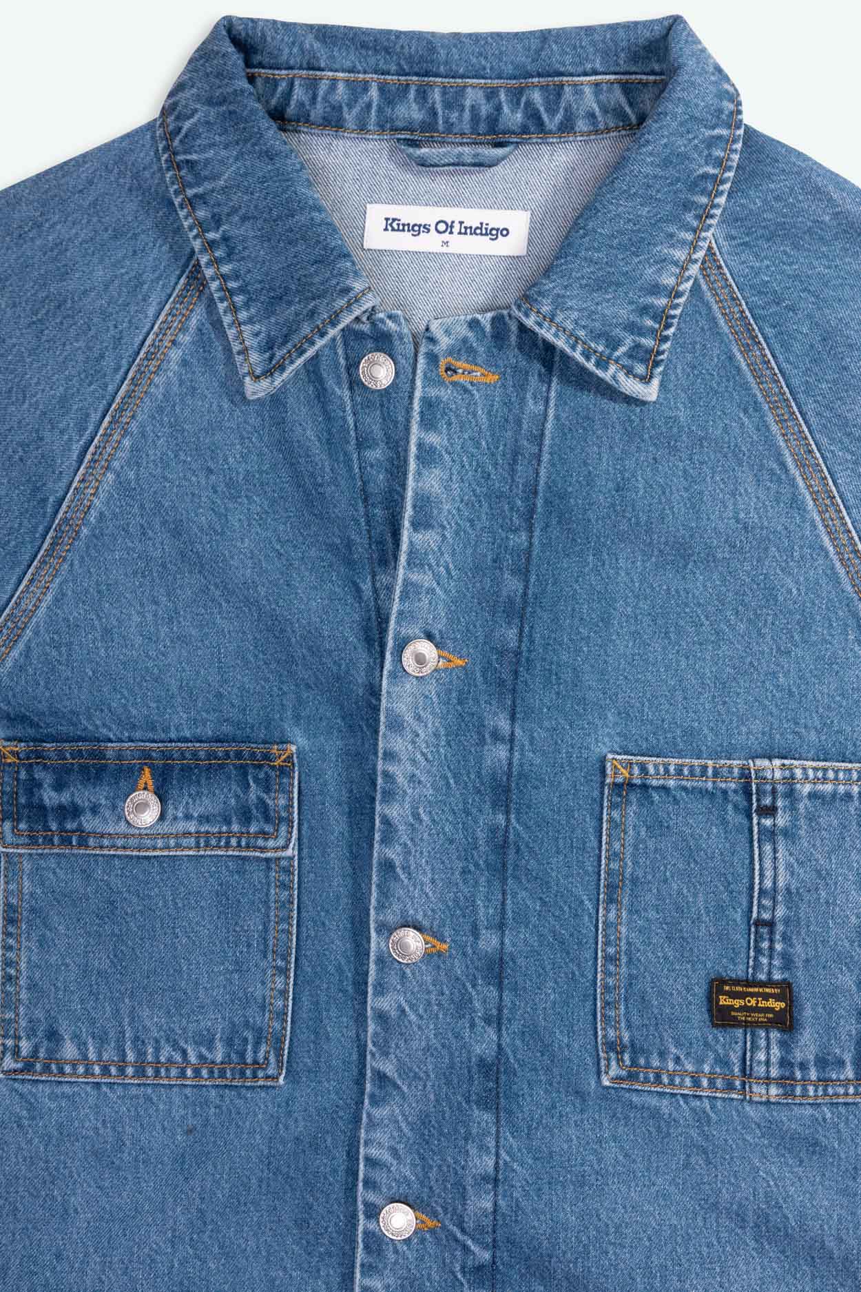 Kings of Indigo men vegan Denim Jacket Abi Blue Reef Mid
