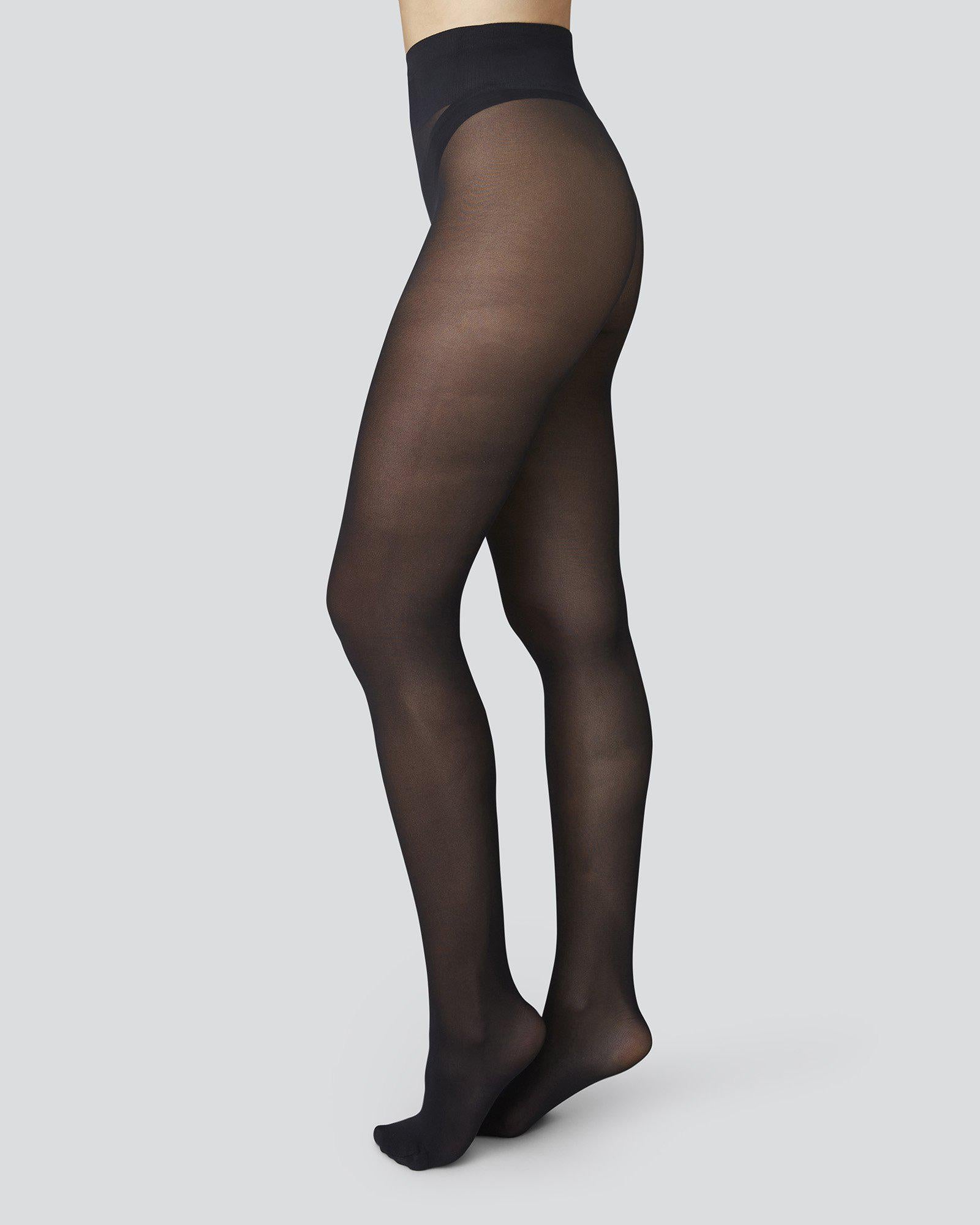Swedish Stockings dames vegan Panty Set Olivia Svea En Doris Zwart, foto 2