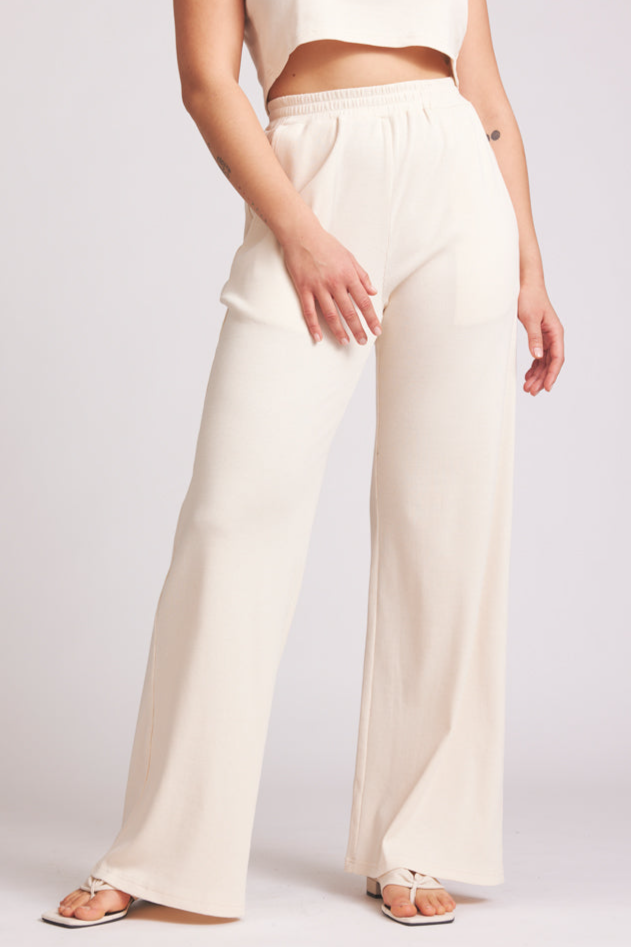 Image of Baìge the Label dames vegan Broek Wijde Pijpen Betsy Natural