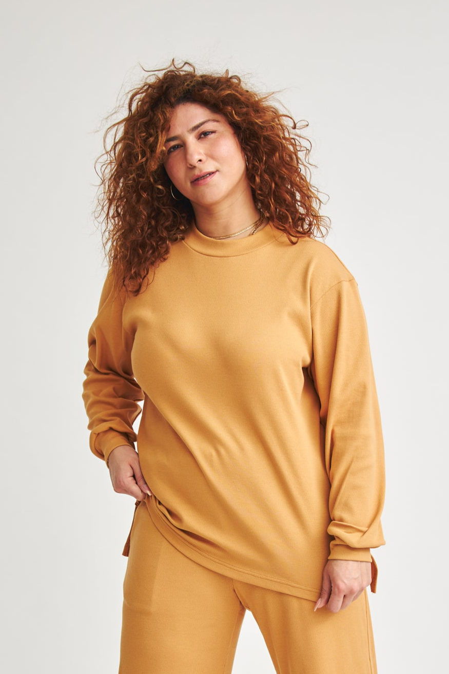 BaÃ¬ge the Label Damen vegan Sweatshirt Bex Karamell
