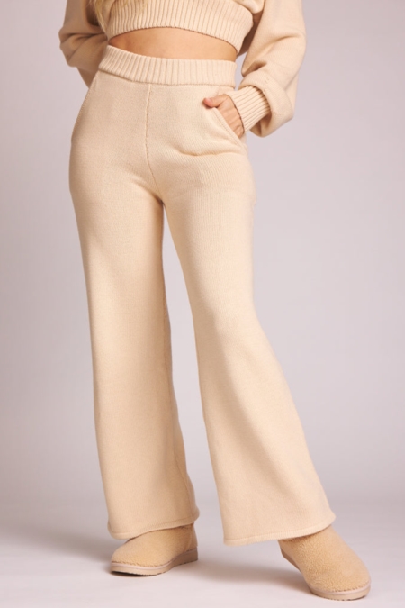 Baìge the Label Damen vegan Strickhose Charlie Hellbeige