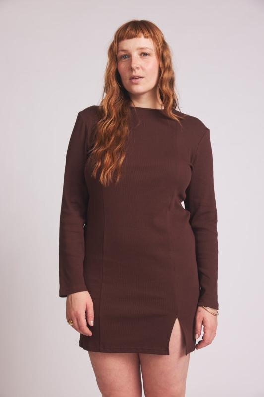 BaÃ¬ge the Label Damen vegan Kleid Brandi Dunkelschokolade