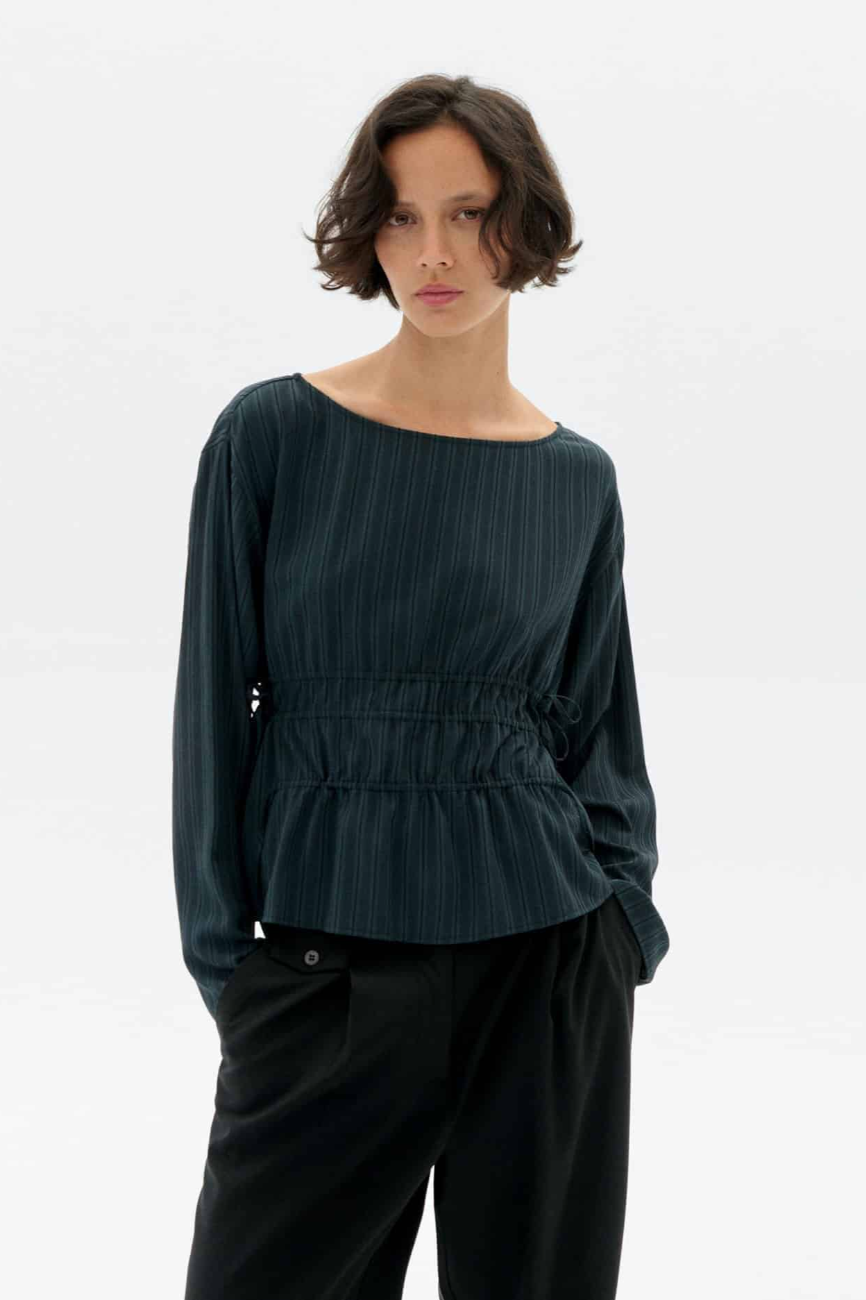 Thinking mu Damen vegan Bluse Devin GrÃ¼n