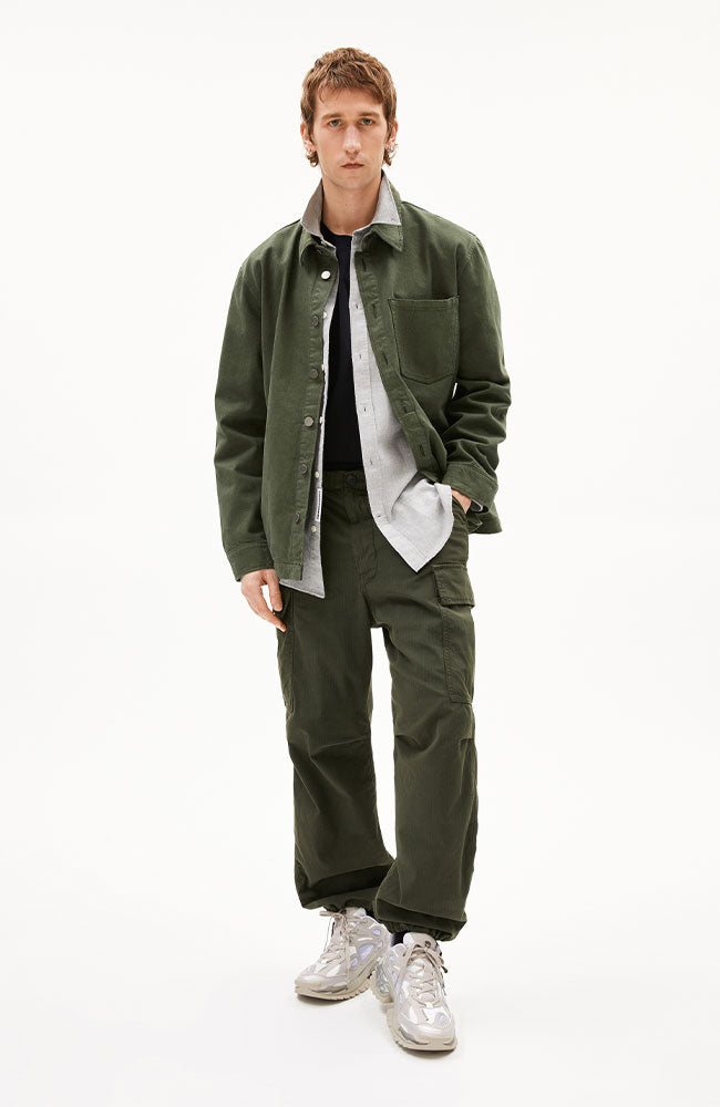 ARMEDANGELS men vegan Overshirt Yunaai Forest Pine Green