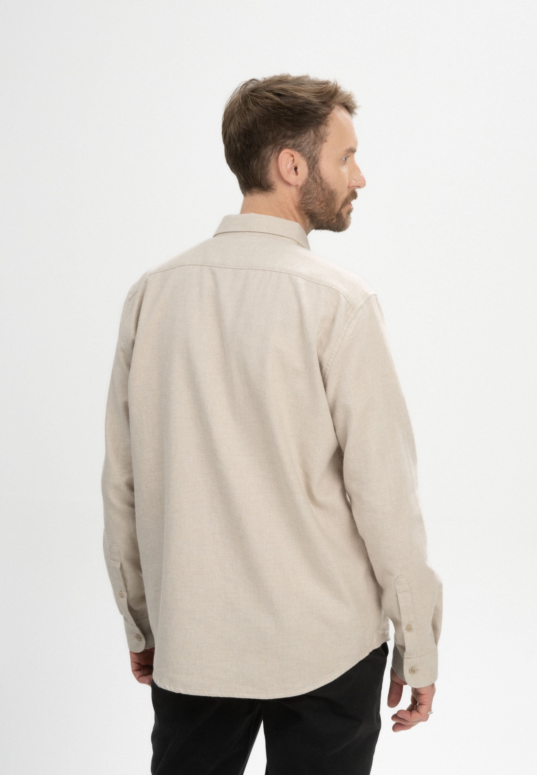 105095 - Herren vegan Hemd Flanell Sahel Birke 105095 - Herren vegan Hemd Flanell Sahel Birke