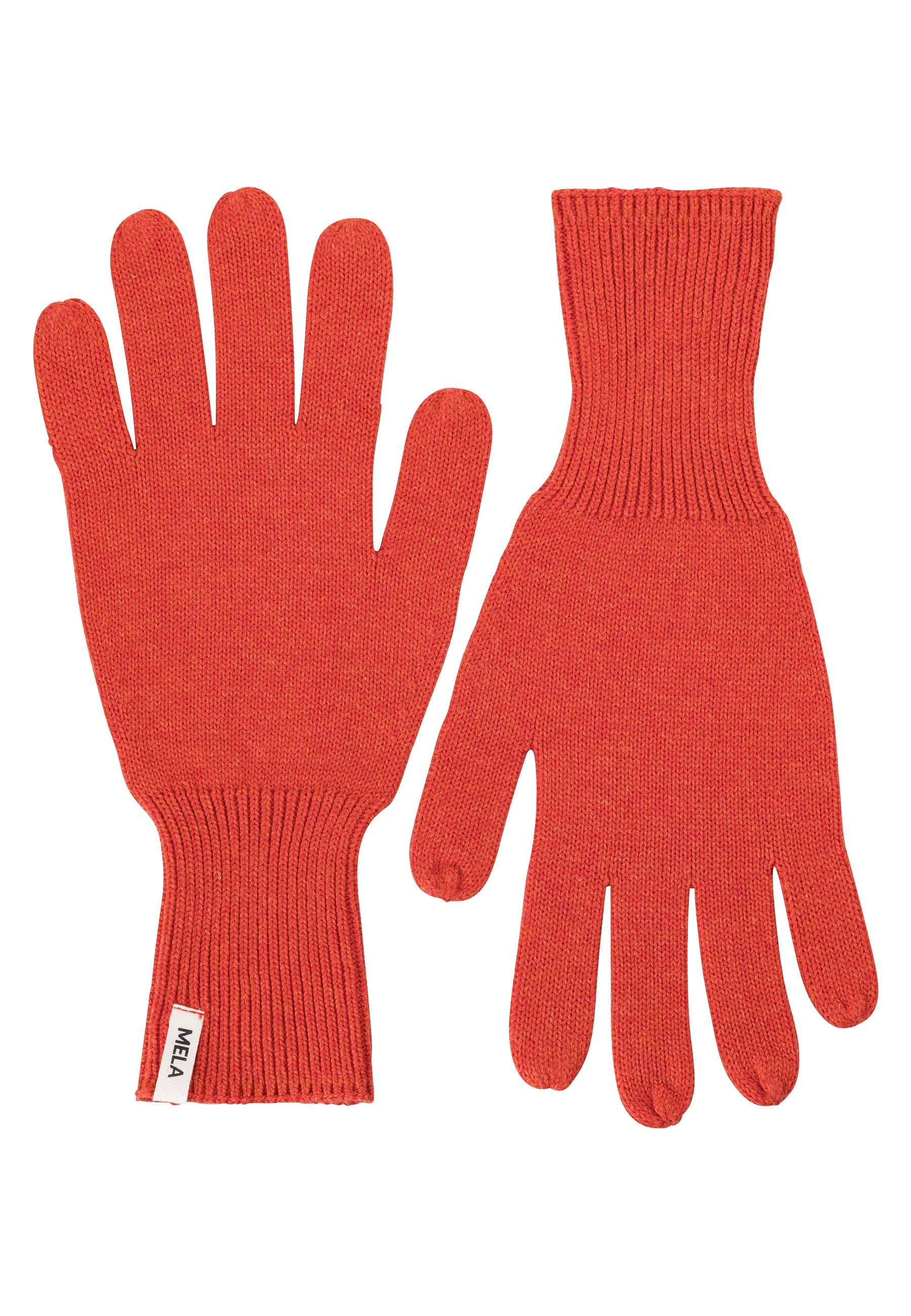 MELA men vegan Knitted Gloves Rishi Red Apple Melange