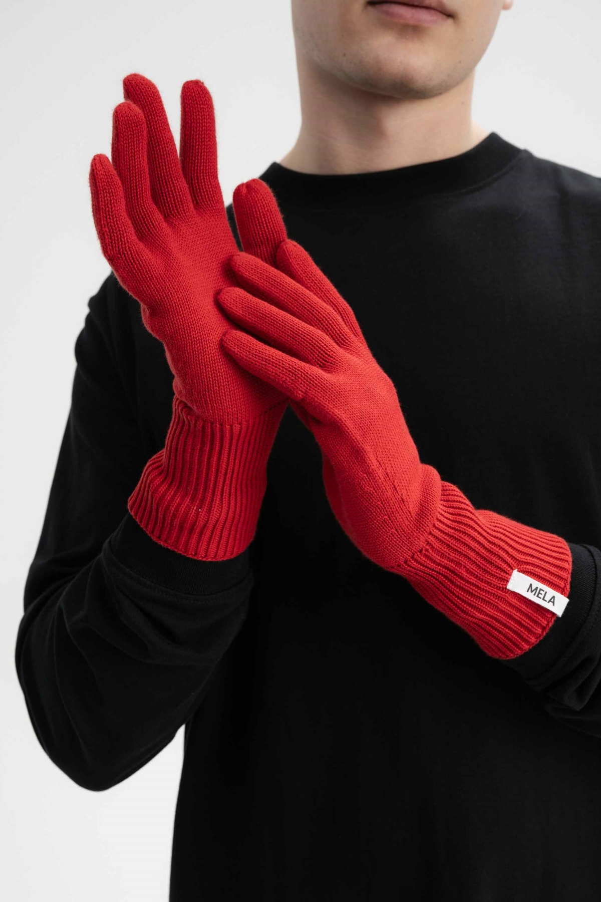 MELA men vegan Knitted Gloves Rishi Pomegranate Red