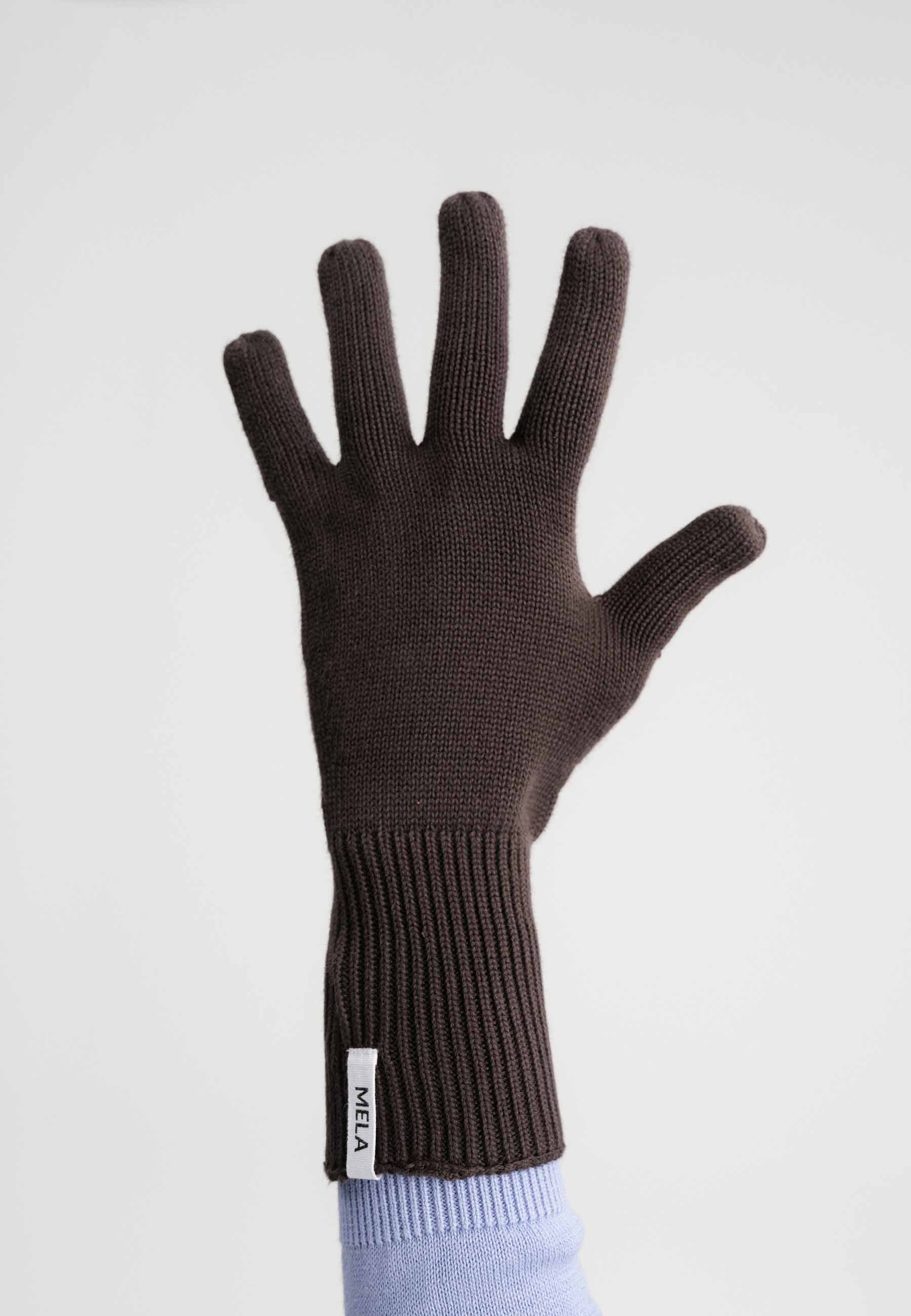 MELA men vegan Knitted Gloves Rishi Dark Brown
