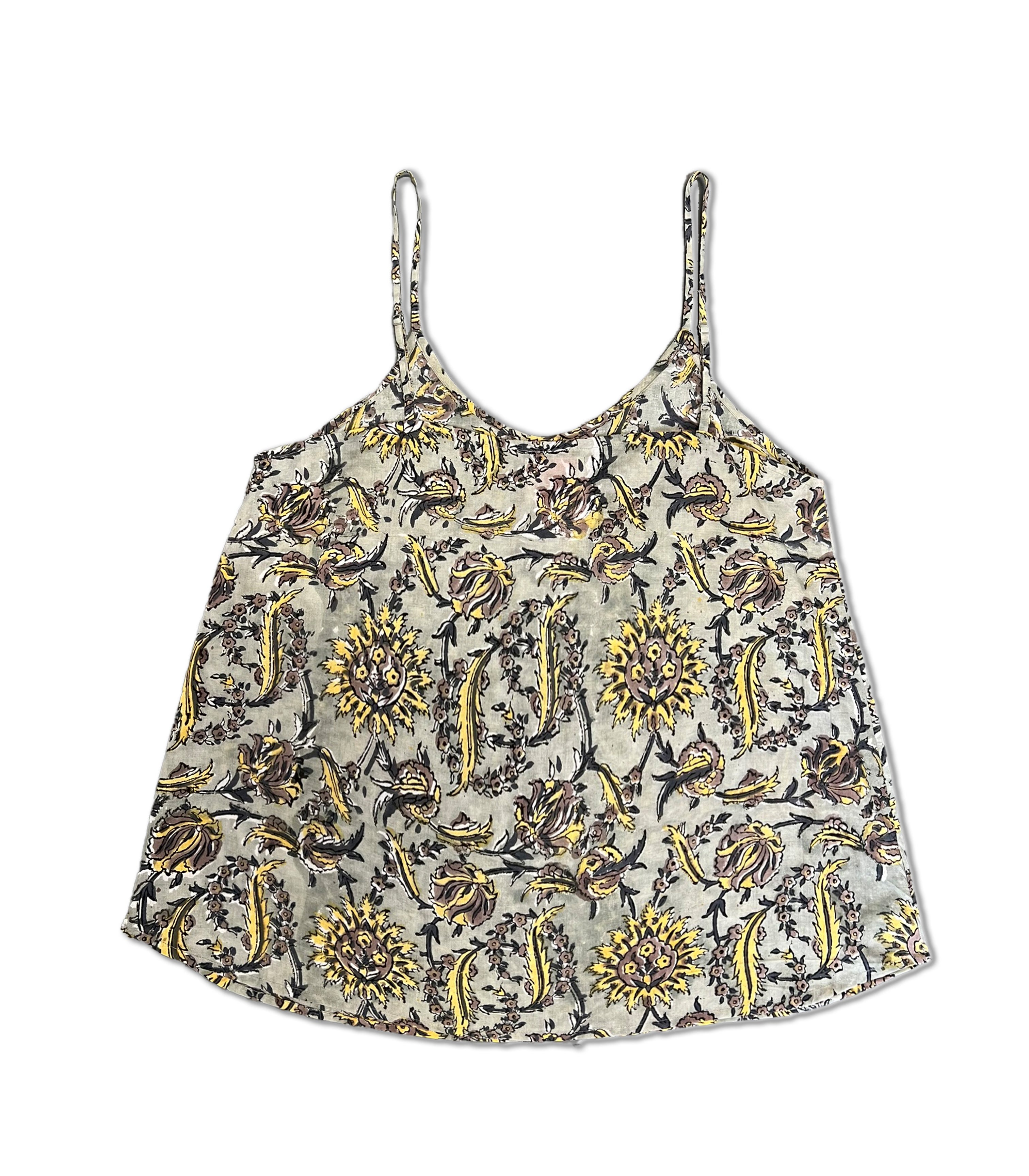 el.résidu womens vegan Top Priyanka Light Grey/Yellow