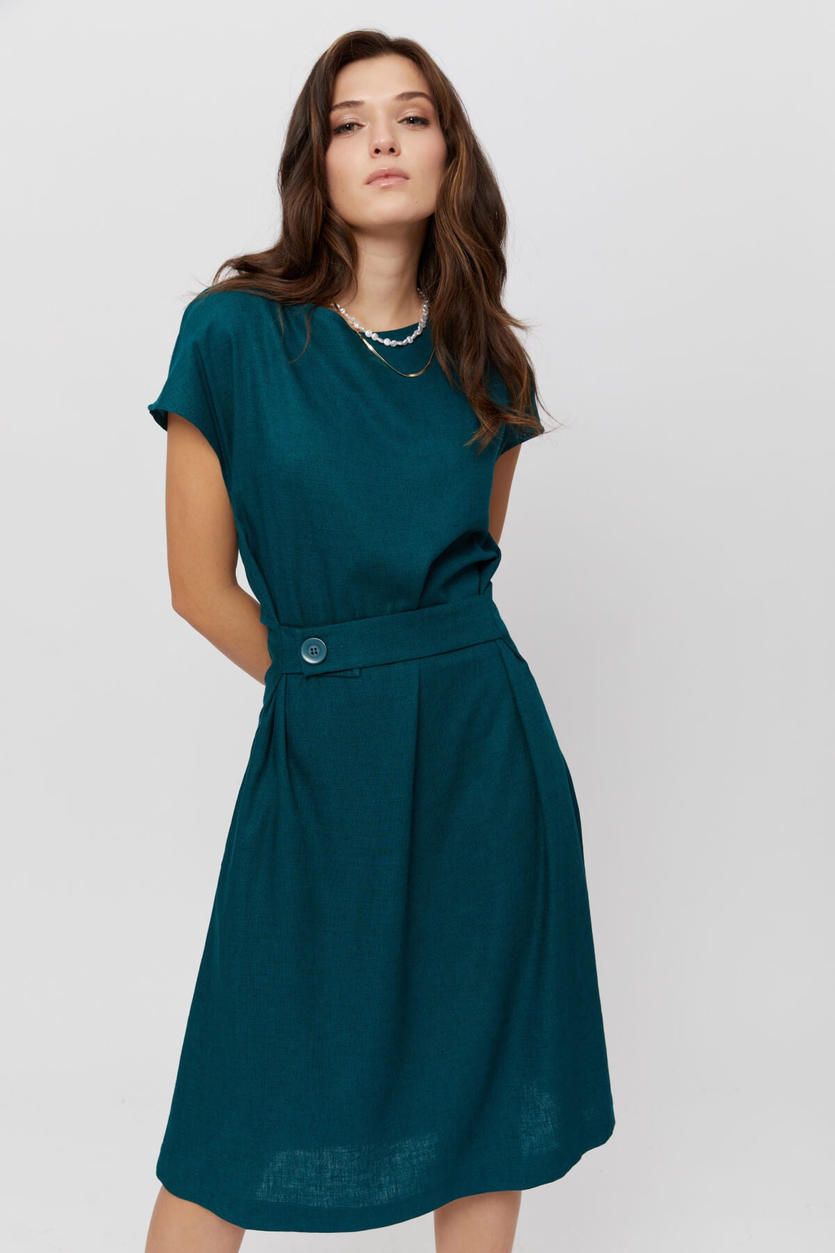 Image of AYANI dames vegan Jurk Sati Diep Teal