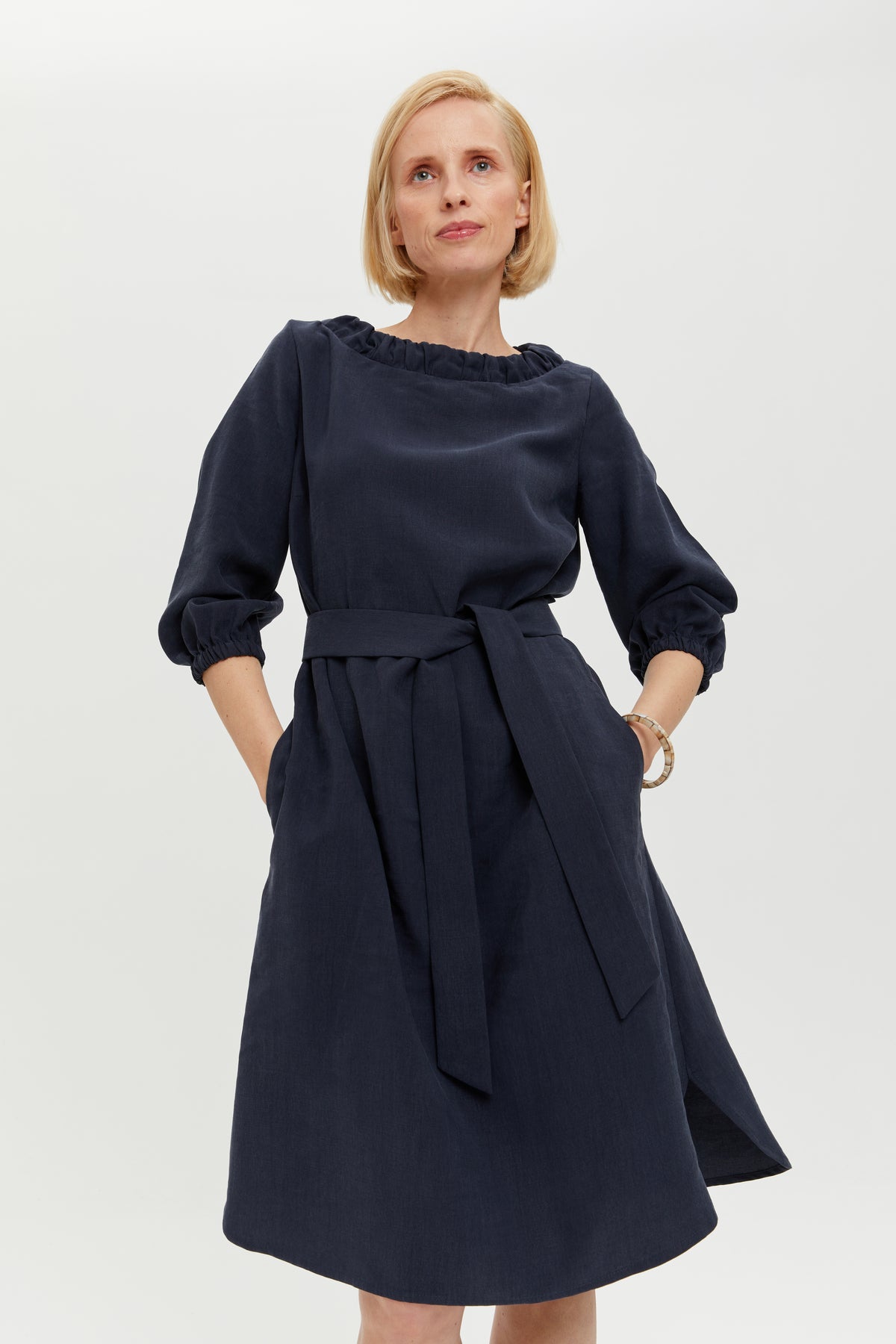 AYANI womens vegan Dress Celine Dark Blue