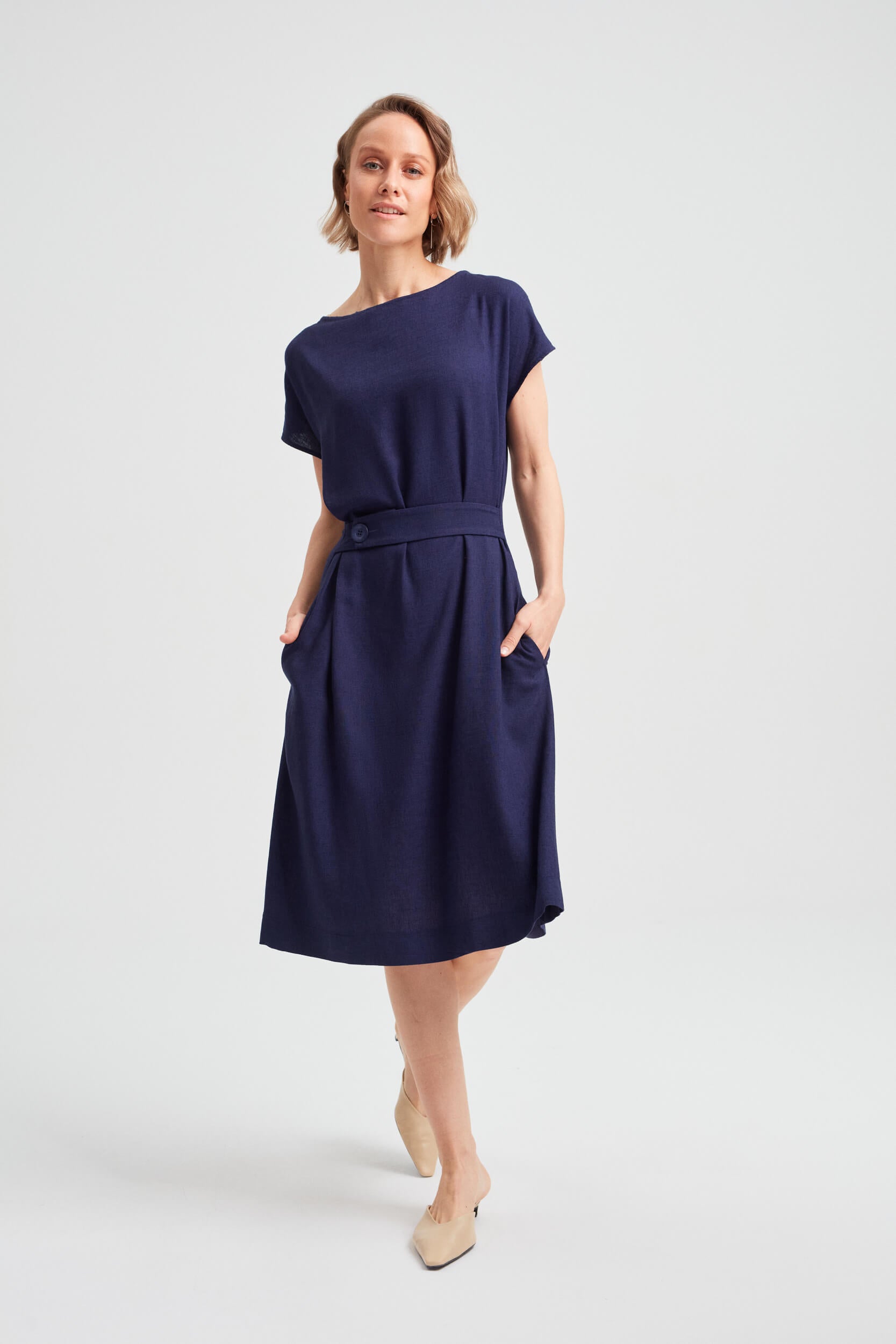AYANI womens vegan Dress Sati Total Eclipse Navy