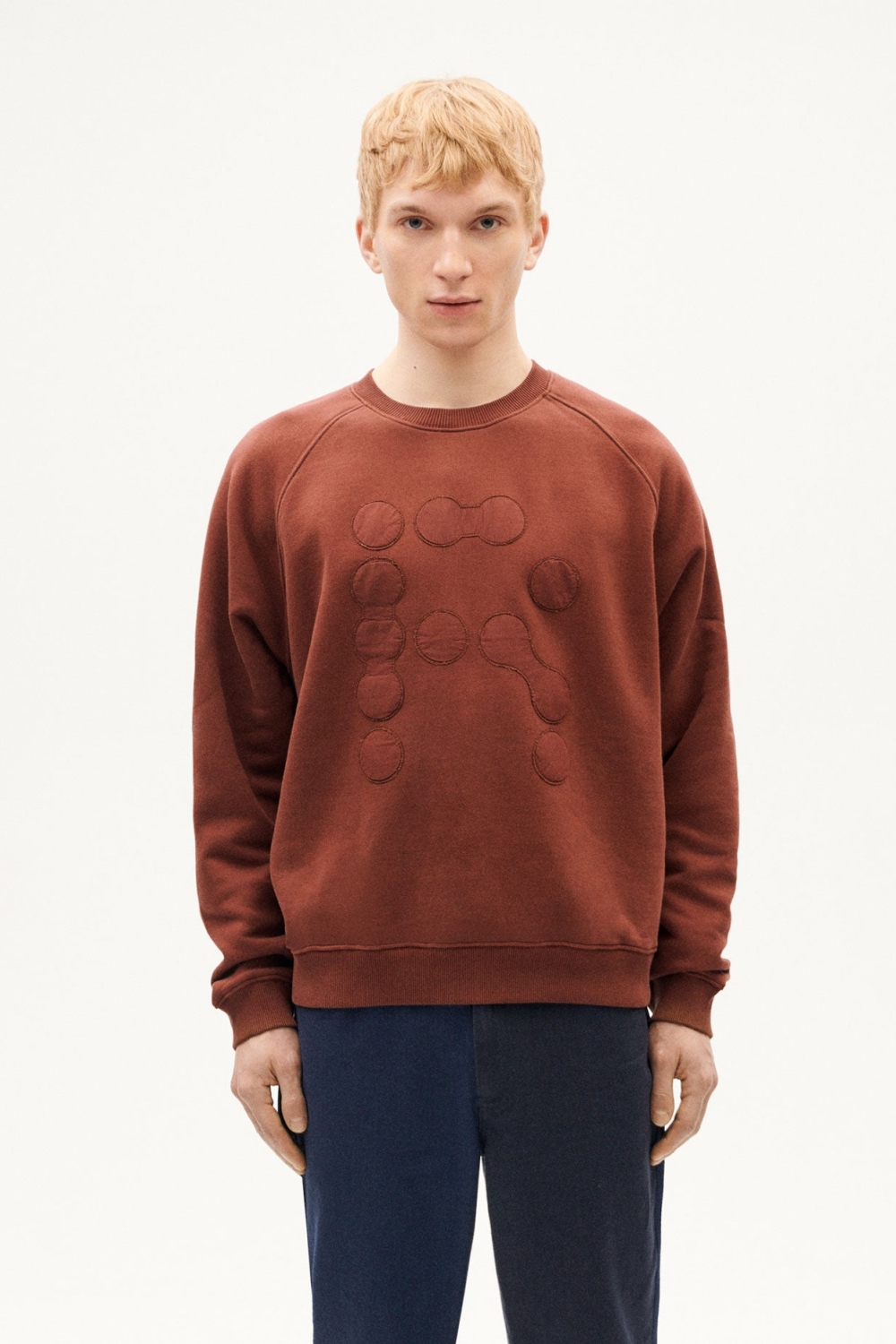 Thinking mu Herren vegan Sweatshirt Re-Gen Pepe Kaffee Braun