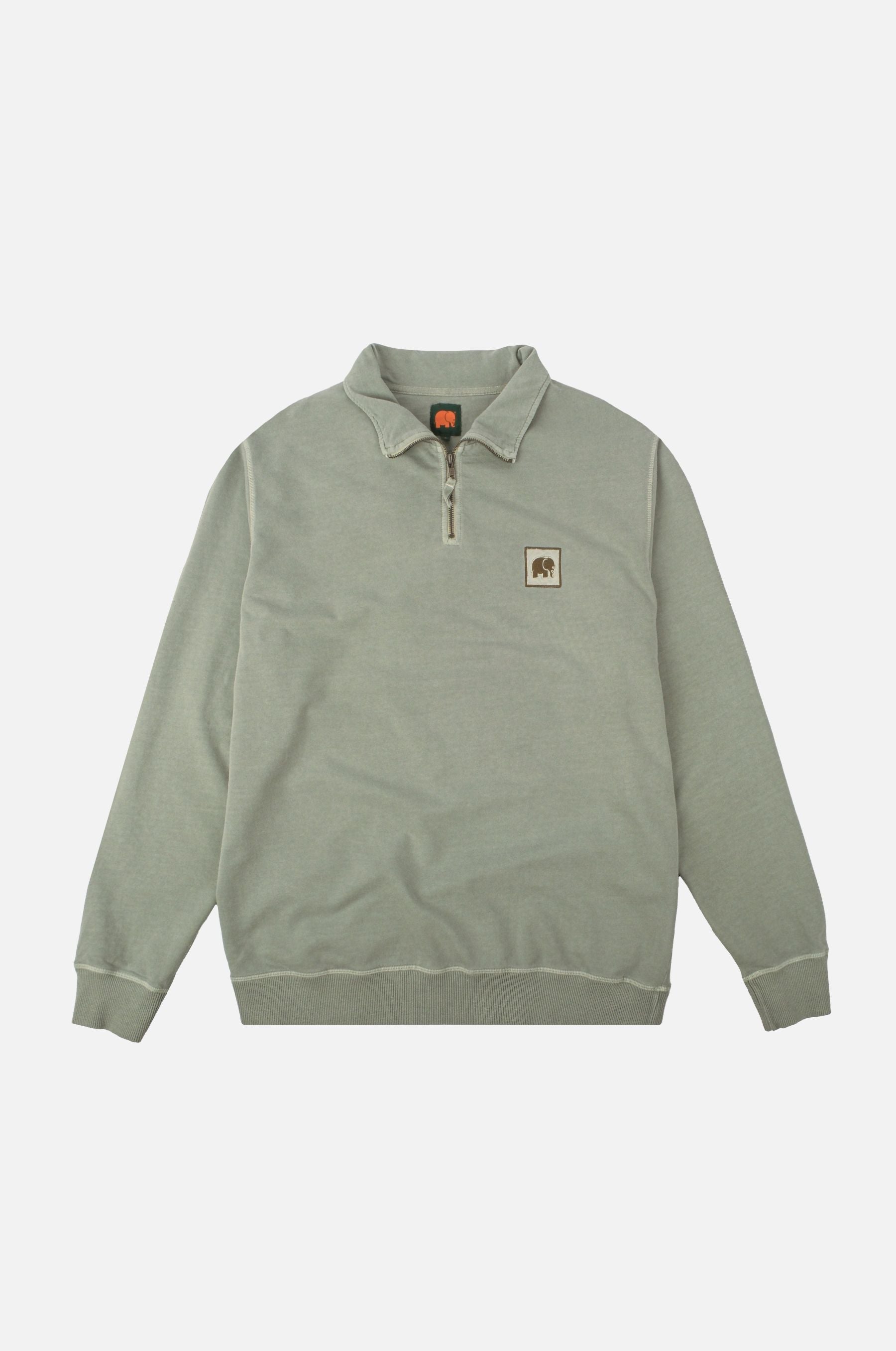 Trendsplant men vegan Sweater Quarter Zip Sauce Pigment Silver Green