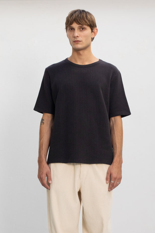 Rotholz Herren vegan T-Shirt Heavy Ribbed Schwarz
