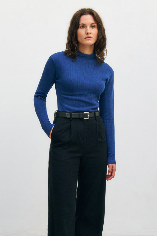 Rotholz Damen vegan Longsleeve Heavy Ribbed KÃ¶nigsblau