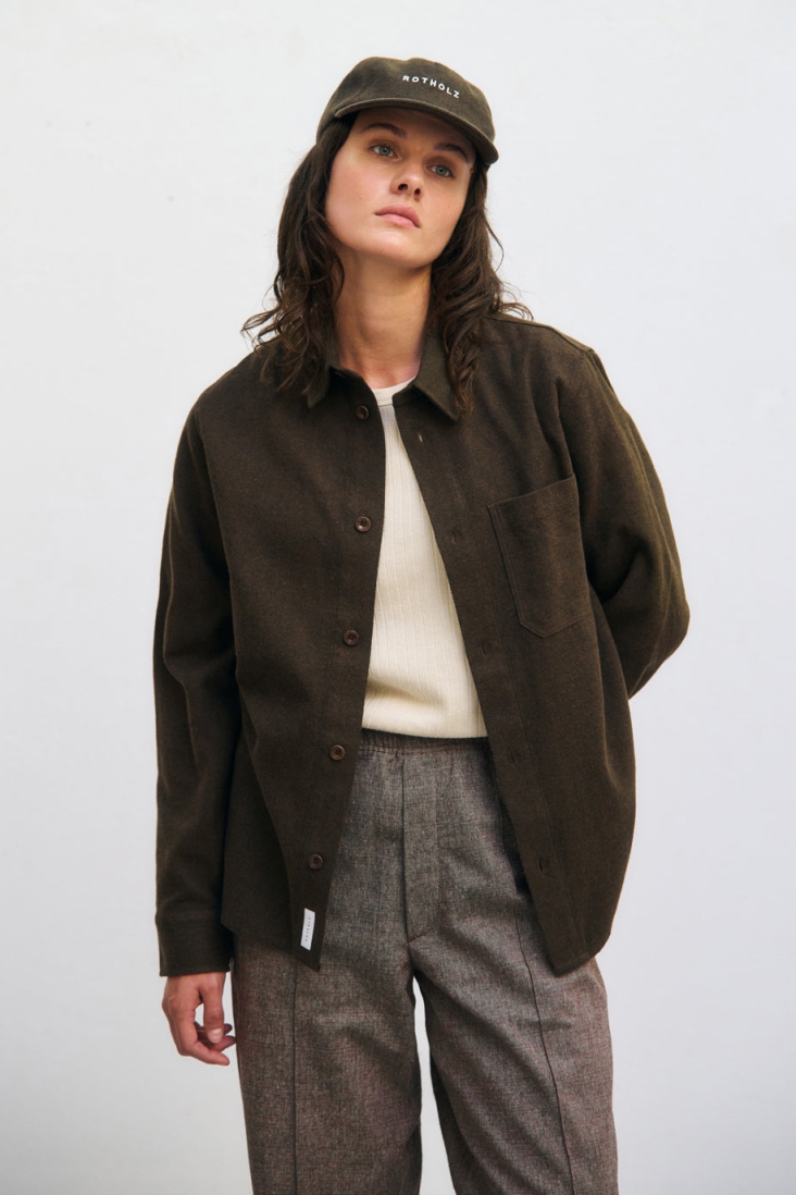 Rotholz Damen vegan Hemd Flanell Braun