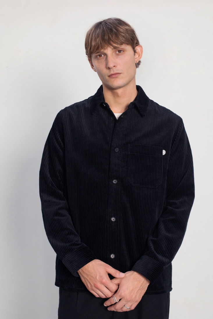 Rotholz Herren vegan Shirt Cord Schwarz