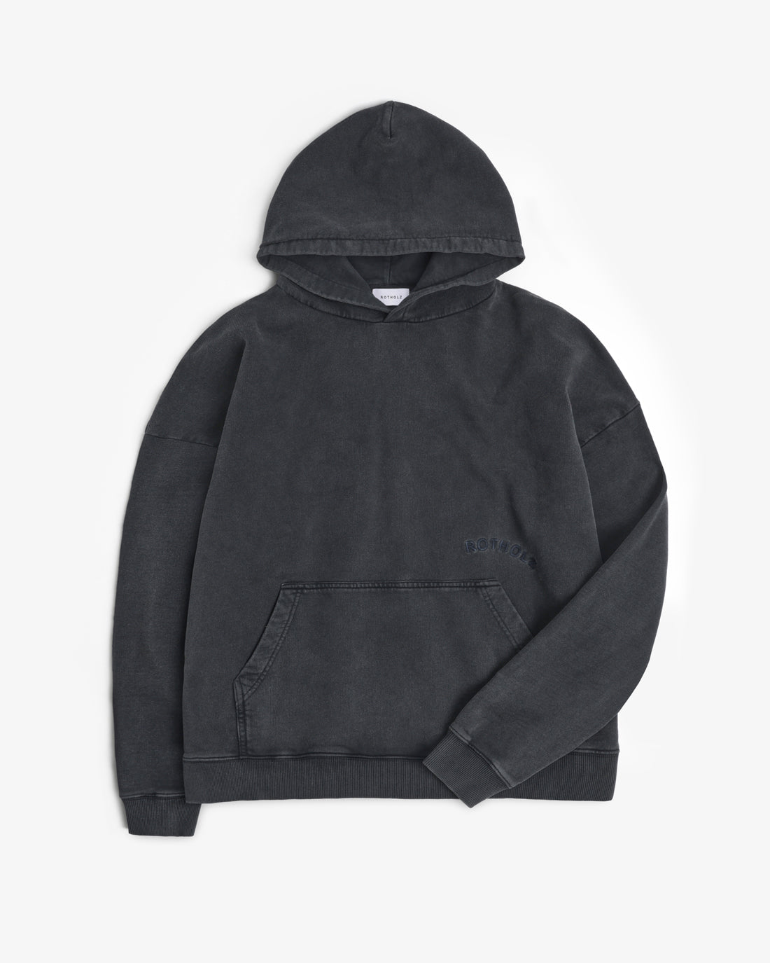 Rotholz men vegan Hoodie Logo Washed Black