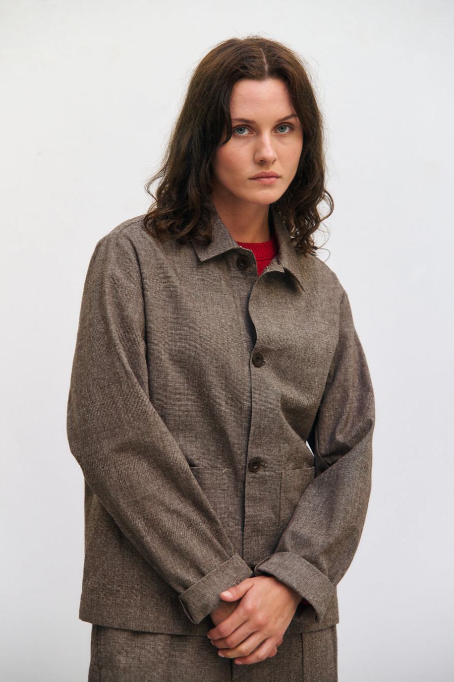 Rotholz Damen vegan Jacke Canvas Braun