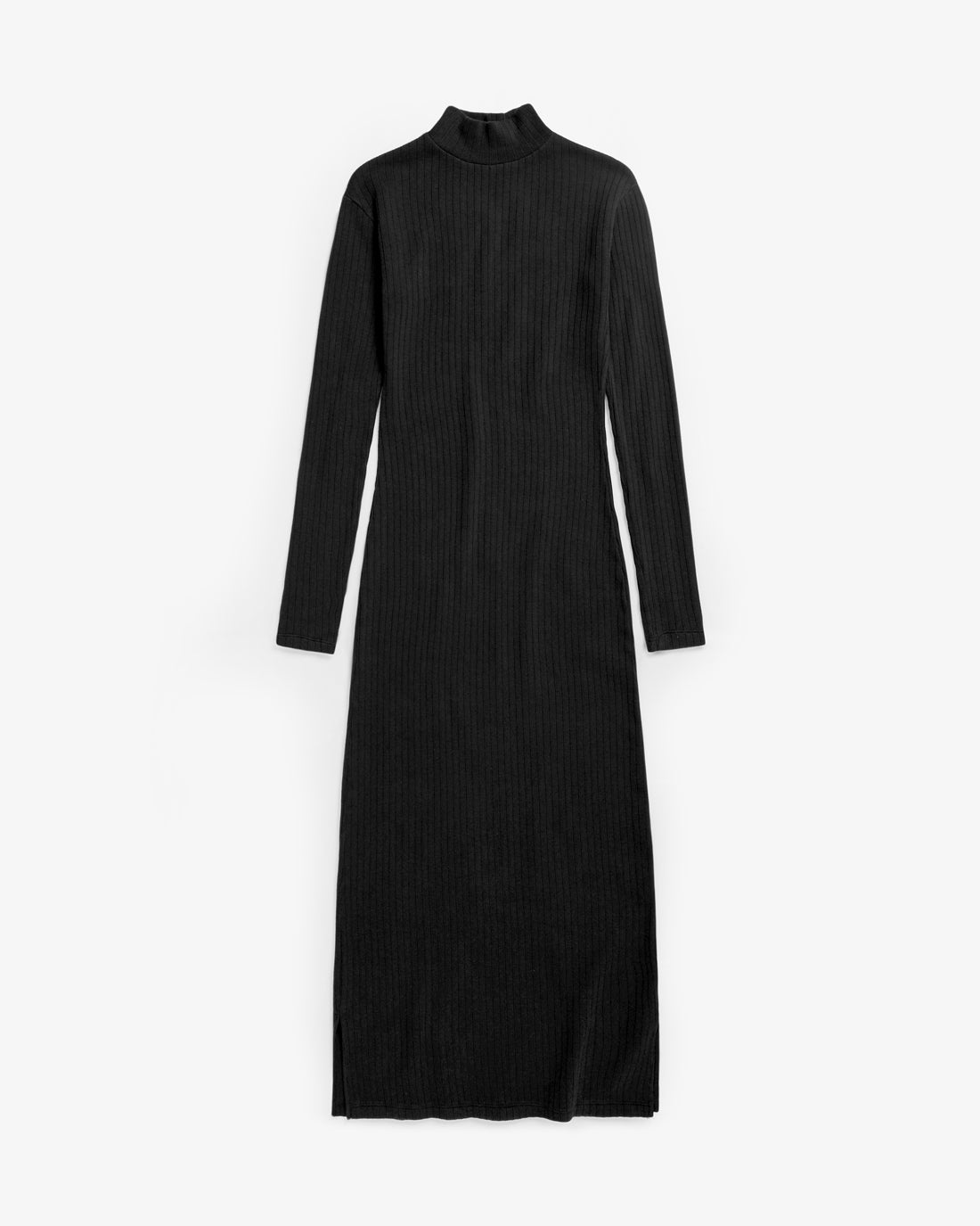 Rotholz womens vegan Dress Mockneck Ribbed Black