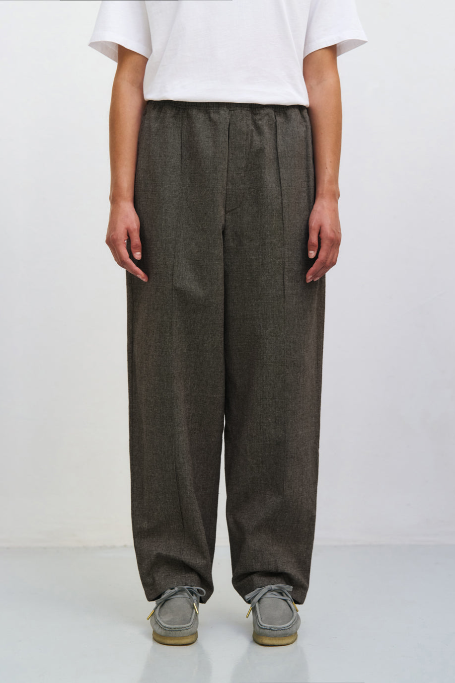 Rotholz Damen vegan Hose Wide Pleated Canvas Braun