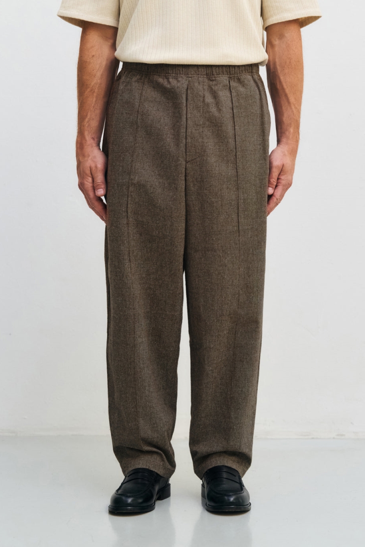 105514 - Herren vegan Hose Wide Pleated Canvas Braun