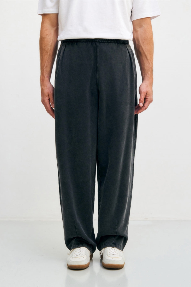 Rotholz Herren vegan Jogginghose Washed Black