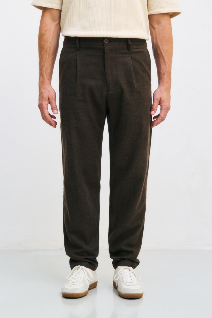 Image of Rotholz mannen vegan Broek Flanel Everyday Bruin