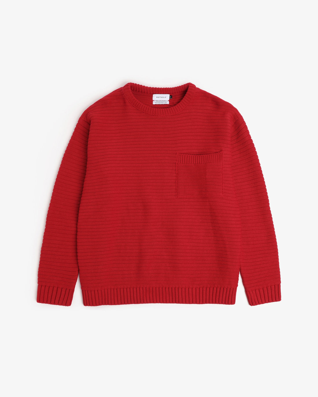Rotholz womens vegan Knit Sweater Ribbed Bright Red