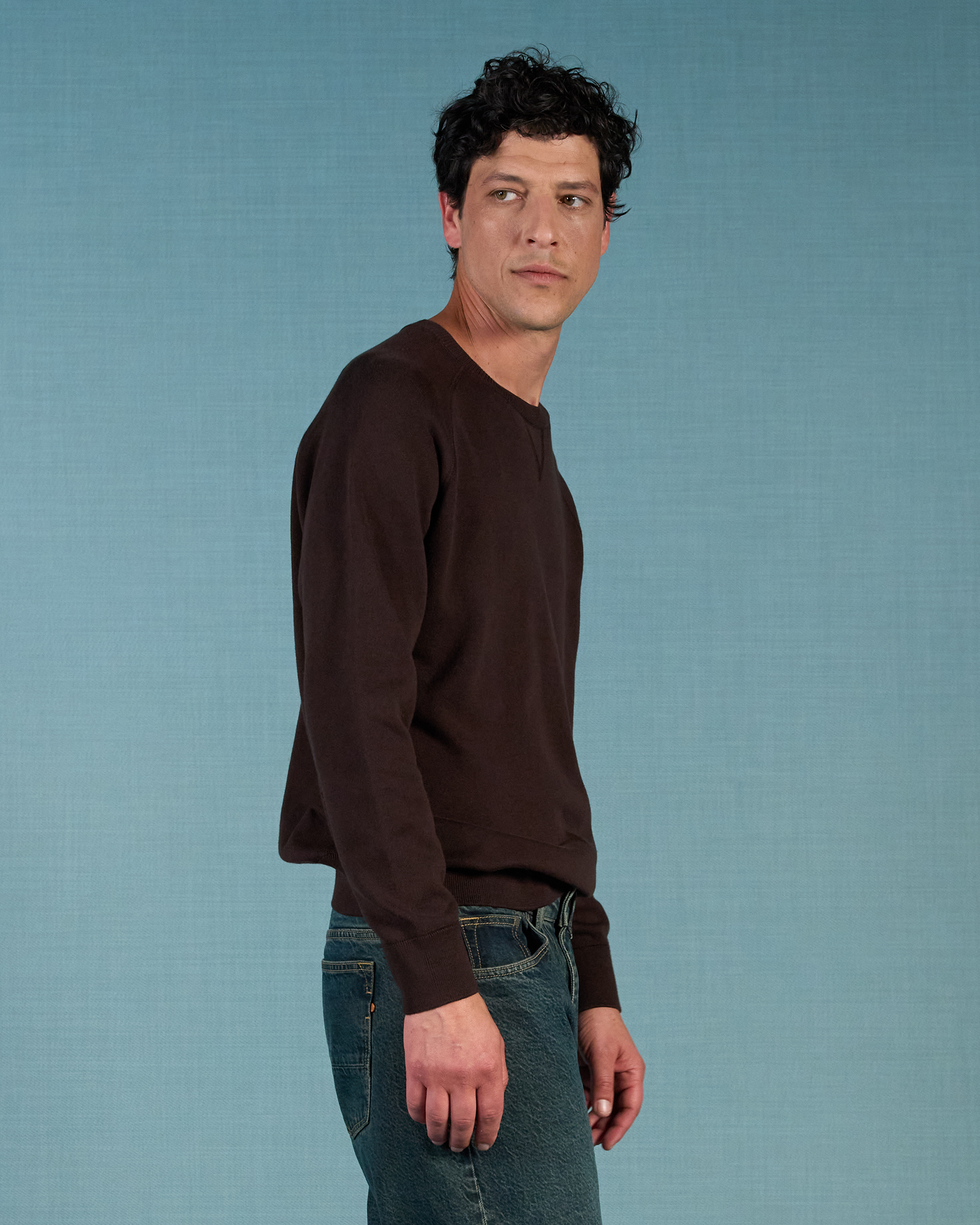 Kuyichi men vegan Knit Sweater Noel Dark Brown