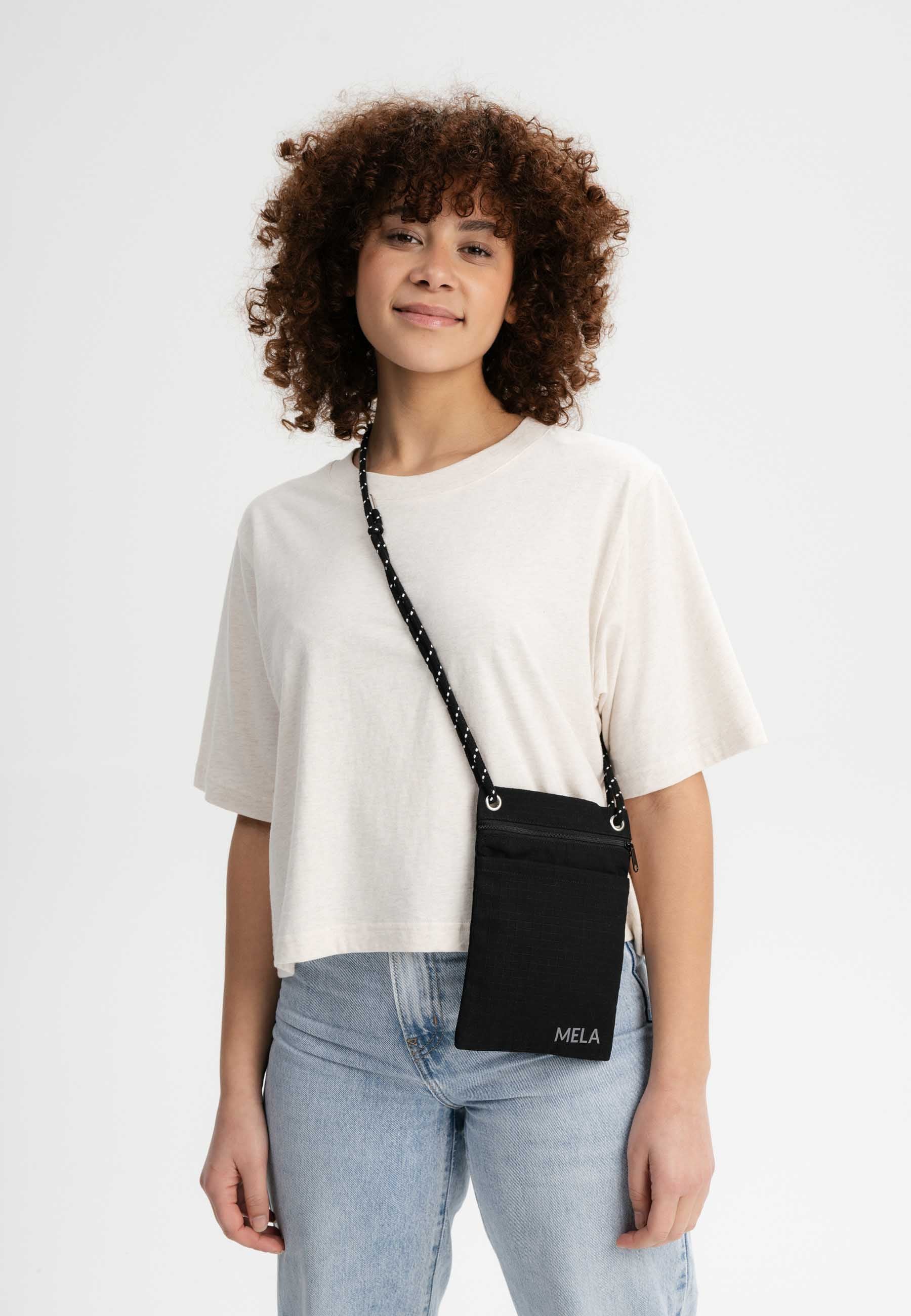 MELA womens vegan Bag Saanvi Ripstop Black