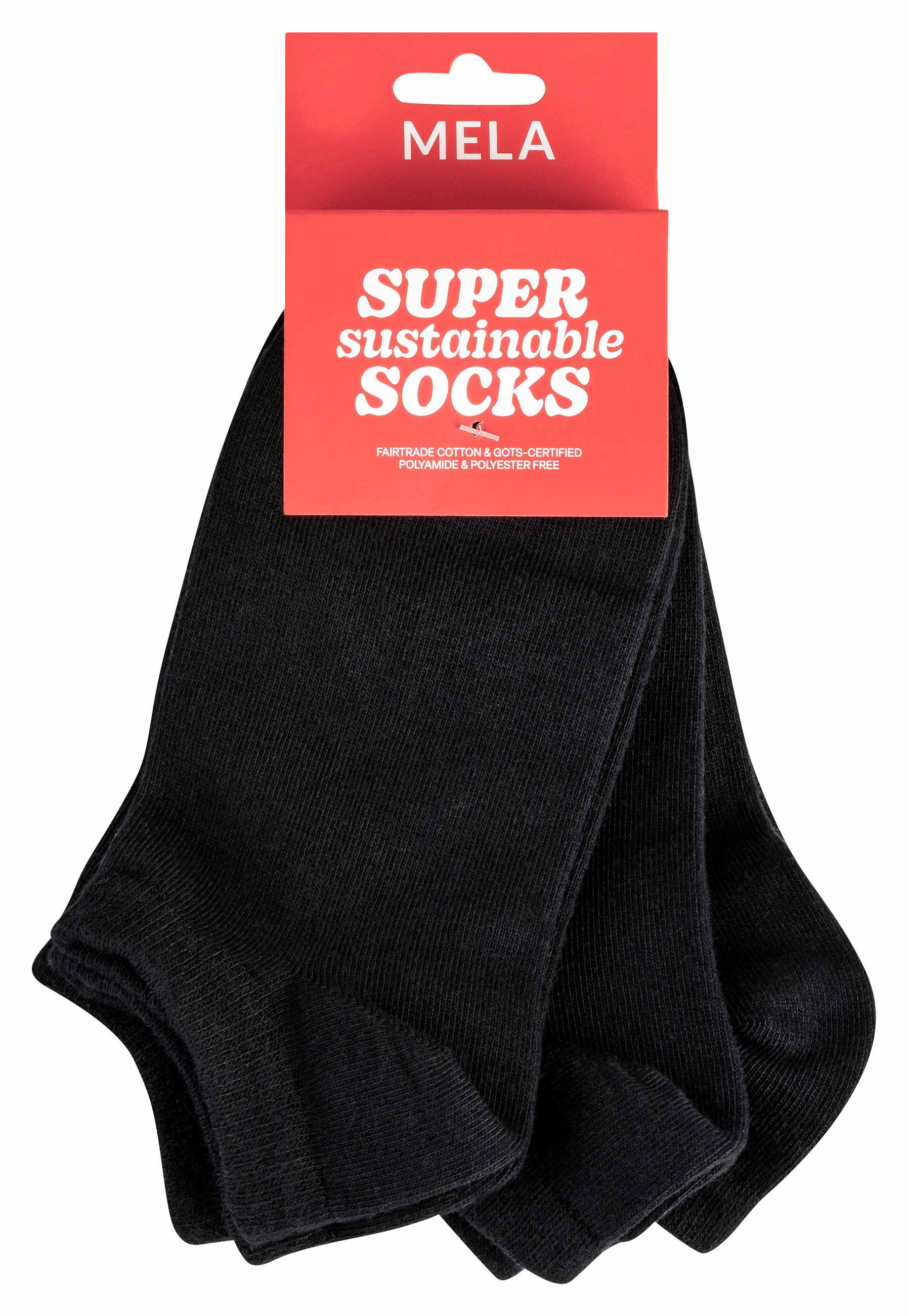 MELA men vegan Multipack 6x Sneaker Socks Black
