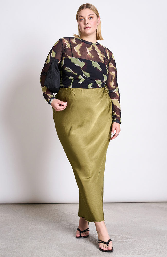 105712 - JAN N JUNE Damen vegan Top Longsleeve Dora Mossfire GrÃ¼n