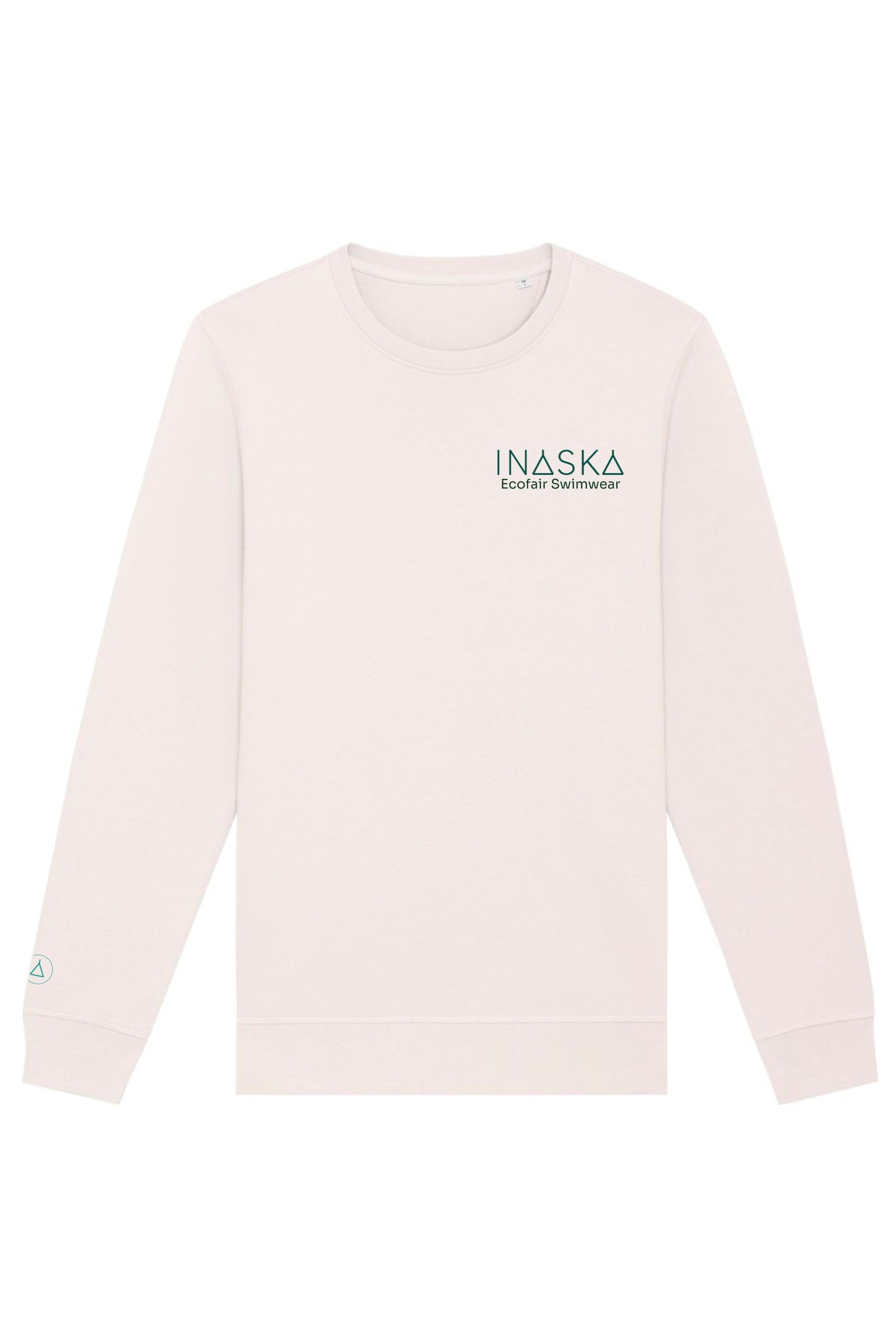 Inaska Damen vegan Pullover  Unisex Vintage WeiÃŸ DunkelgrÃ¼n