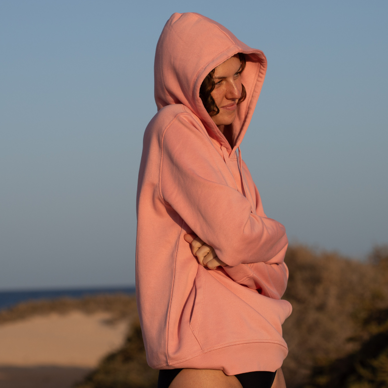 Inaska womens vegan Hoodie Unisex Eco Statement Pink Berry