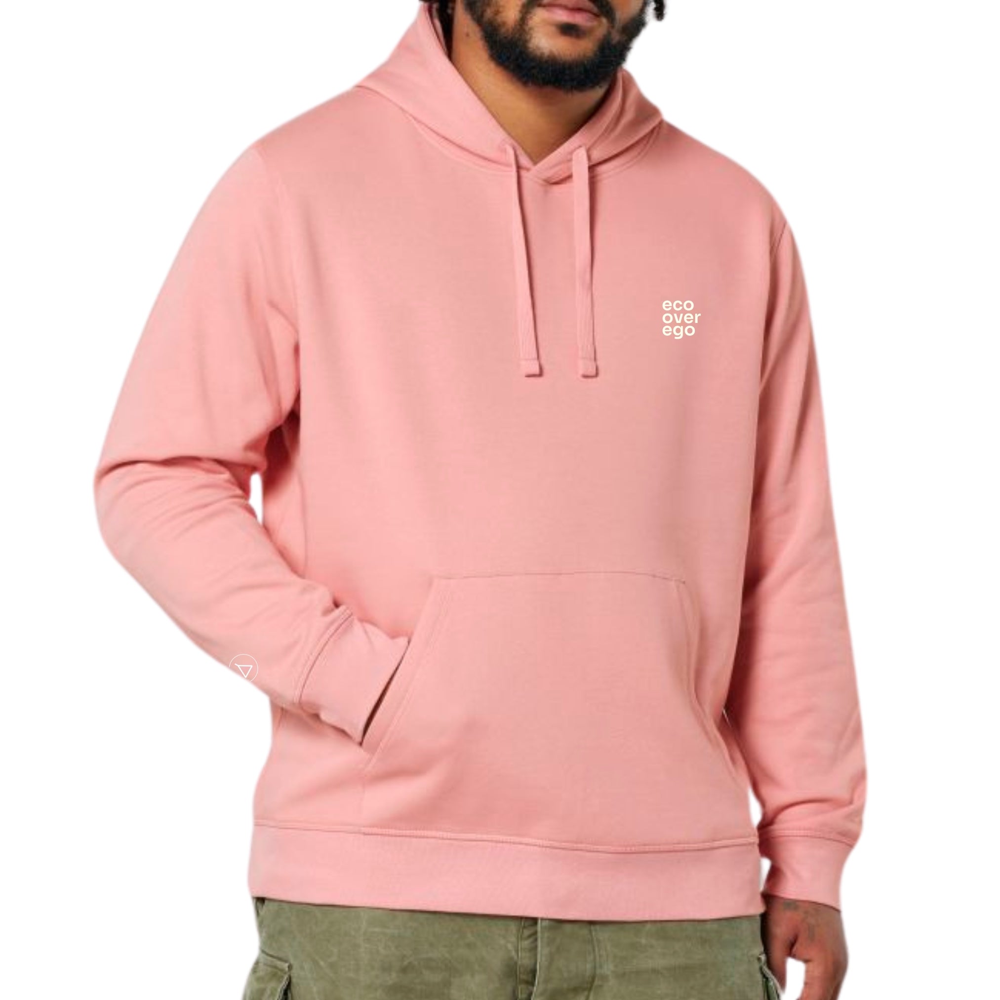 Inaska womens vegan Hoodie Unisex Eco Statement Soft Pink Creme
