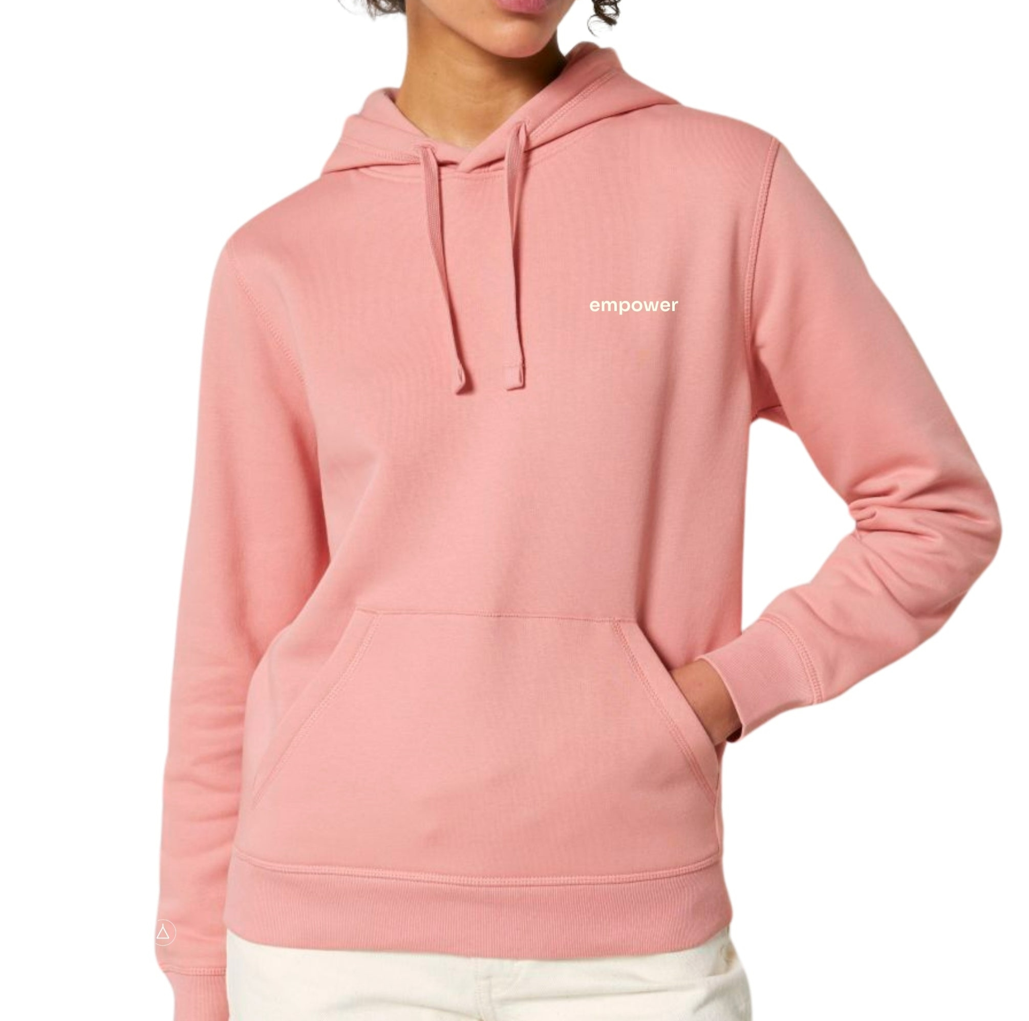 105750 - Damen vegan Hoodie Unisex Statement Empower Soft Pink Creme