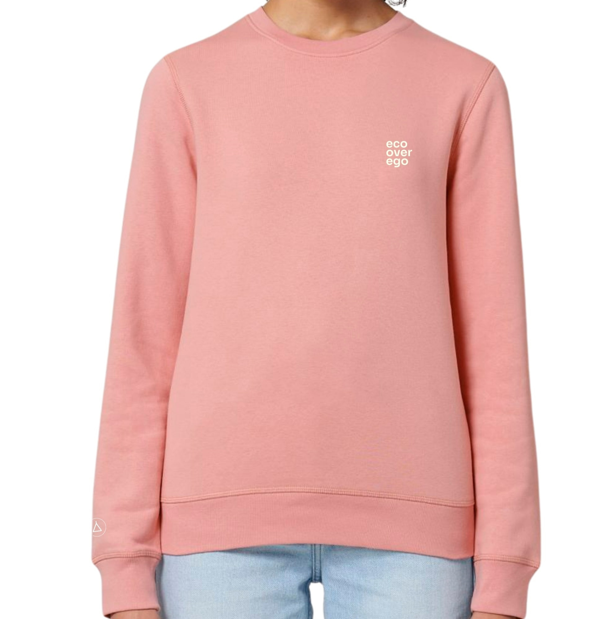 Inaska Damen vegan Sweatshirt Unisex Eco Soft Statement Rosa Creme