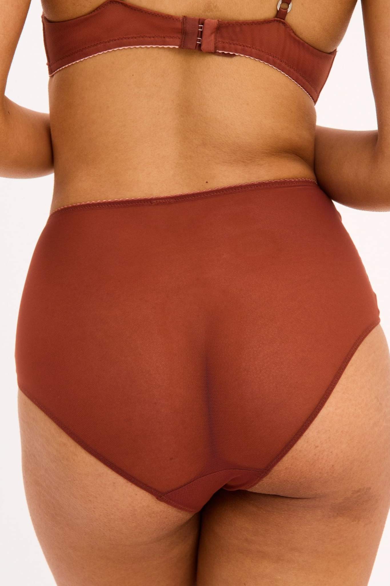 Understatement womens vegan Briefs Mesh Highwaist Rust