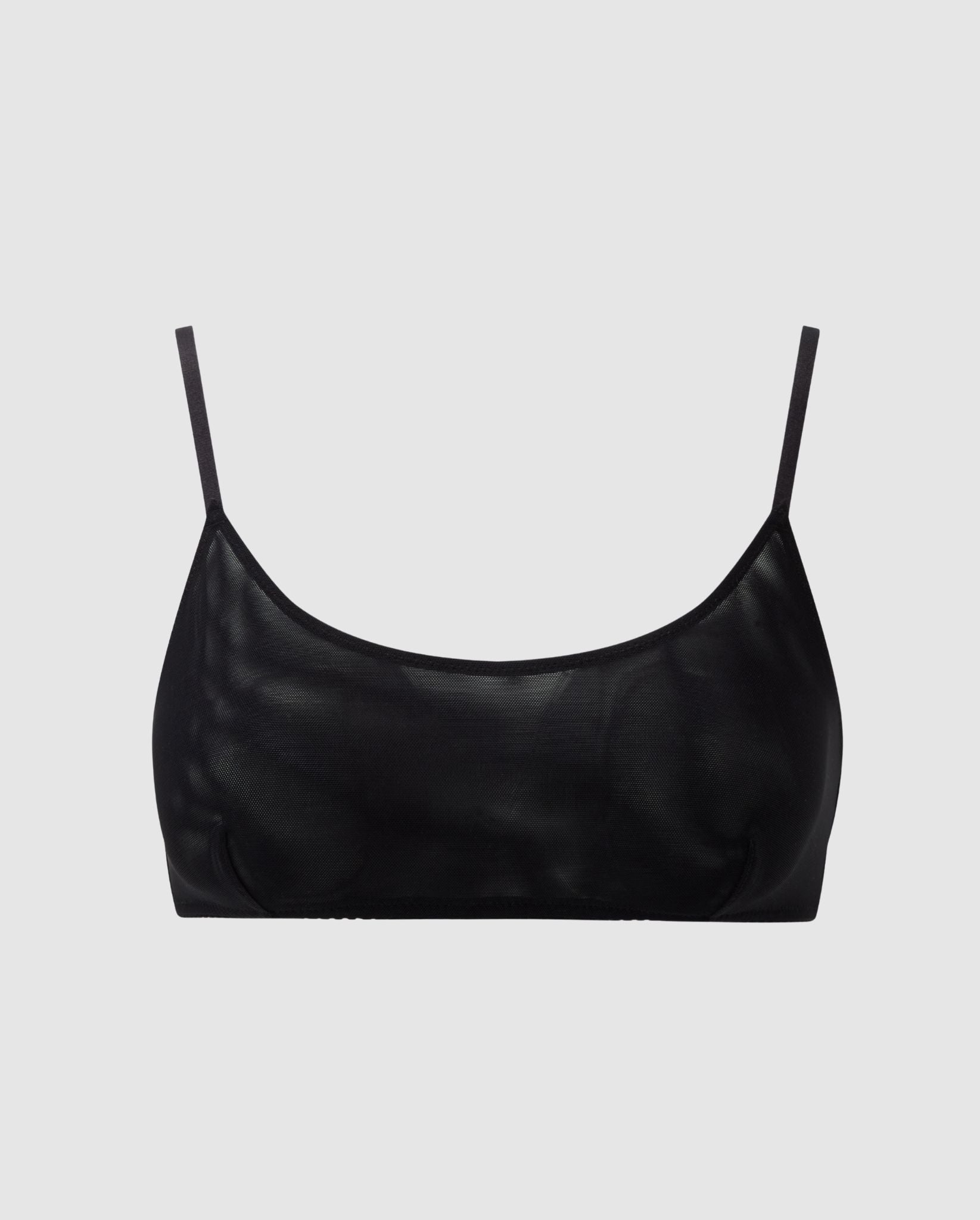 Understatement womens vegan Bralette Mesh Scoop Black