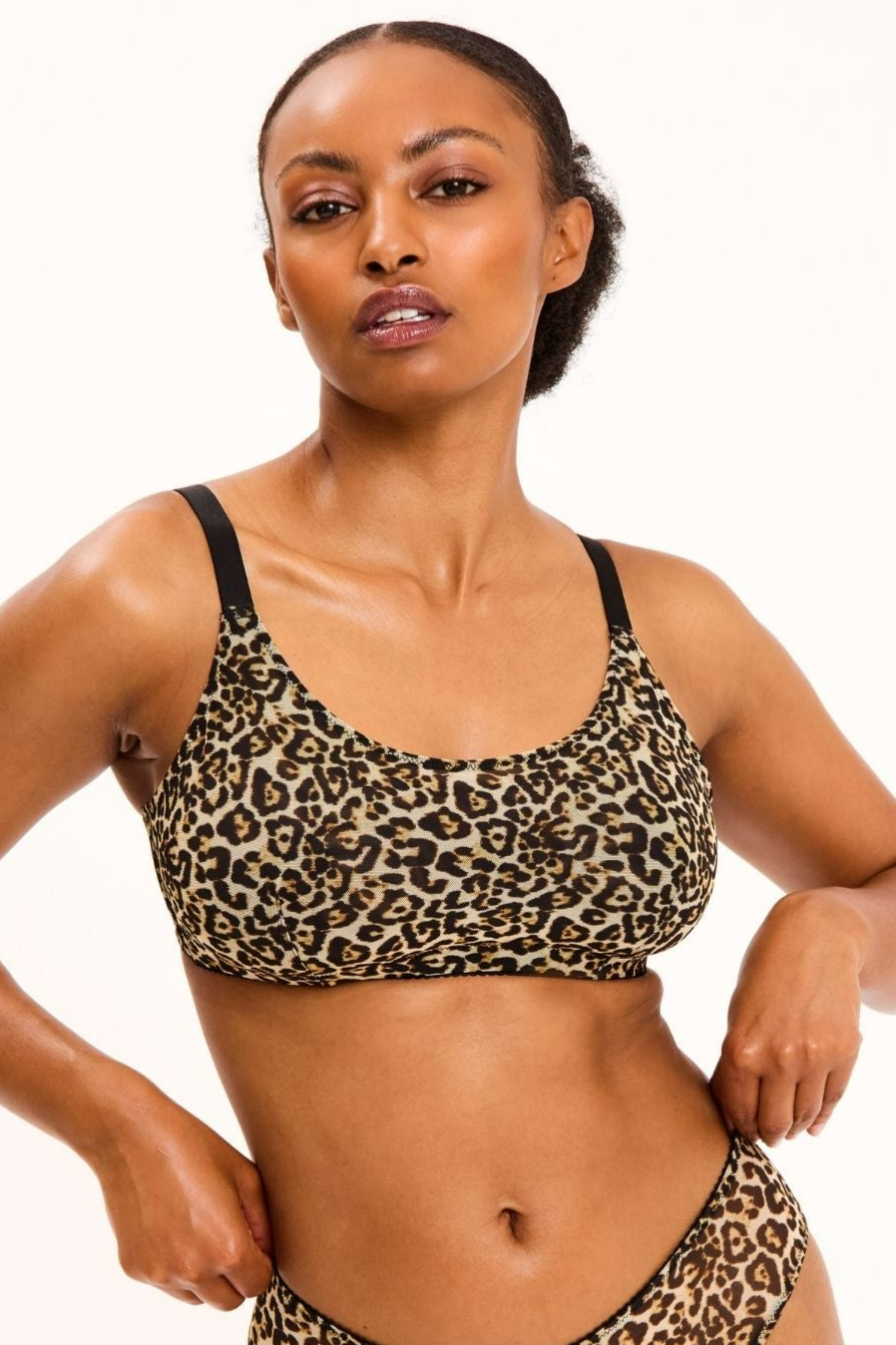 Understatement Damen vegan Bralette Mesh Scoop+ Leopard