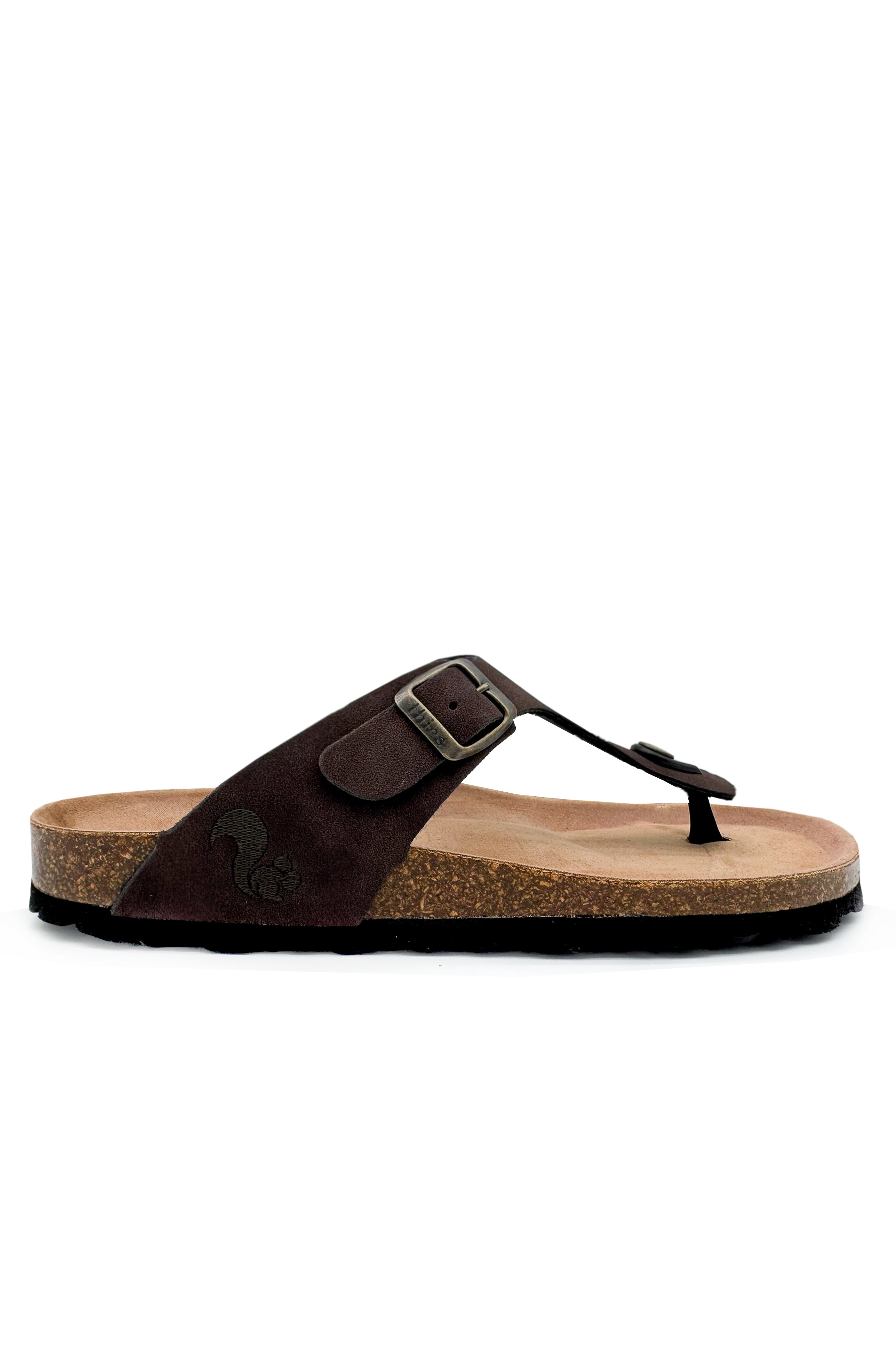 thies men vegan Sandals Thong Dark Brown